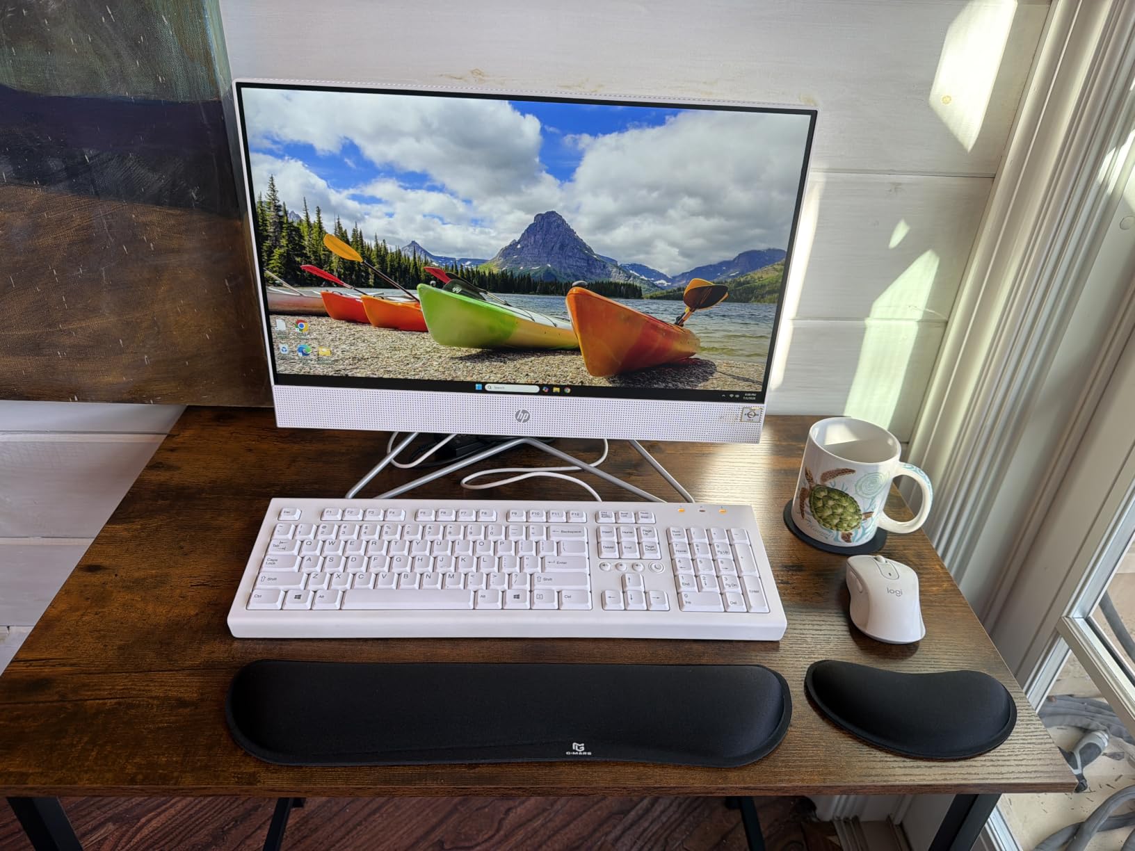 Gimars Upgrade Enlarge Silky and Superfine Fabric Gel Memory Foam Keyboard Wrist Rest Set, Ergonomic Keyboard Mouse Wrist Support for Typing Pain Relief, Comfort for Office, Gaming, Computer, Black customer photo 1