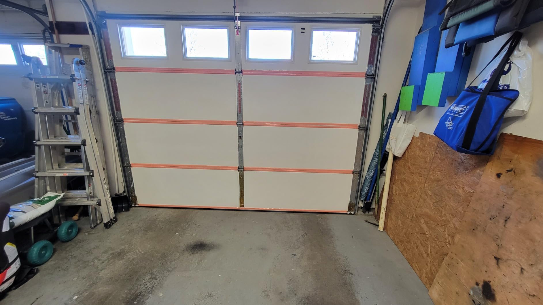 US Energy NASATECH (Pre-Cut for 16 Panel) 2 Car Garage Door Reflective Insulation Kit (R8) 1/4 thick w/ New And Improved Super Heavy Duty Double Sided Foam Tape Fits 16x7 16x8 18x7 18x8 Garage Doors customer photo 1