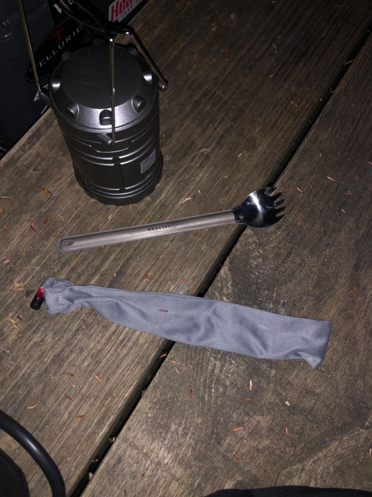 Titanium Spork Long Handle Polished Bowl 9 inch 230mm Camping Backpacking Essential Utensil customer photo 1