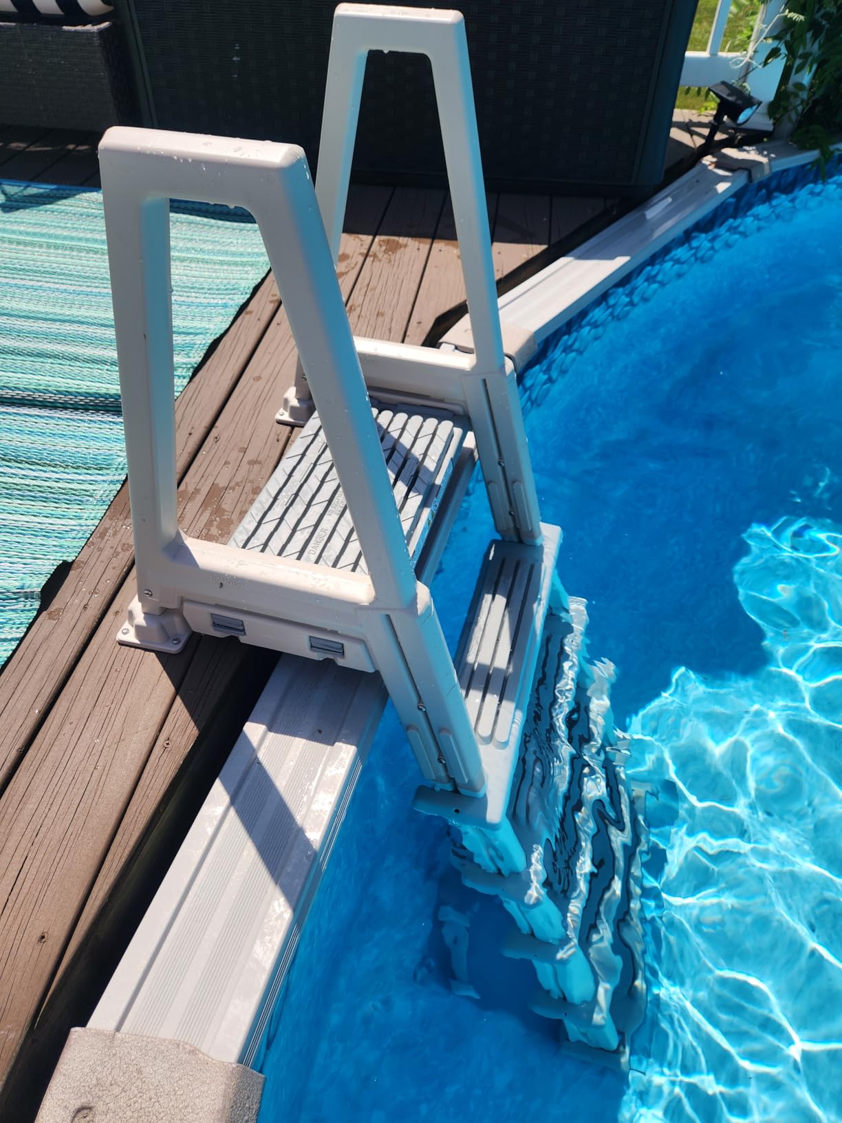 Confer Plastics 6000X Heavy Duty Above Ground In-Pool Swimming Ladder for Decks Adjustable 42IN to 56IN customer photo 2