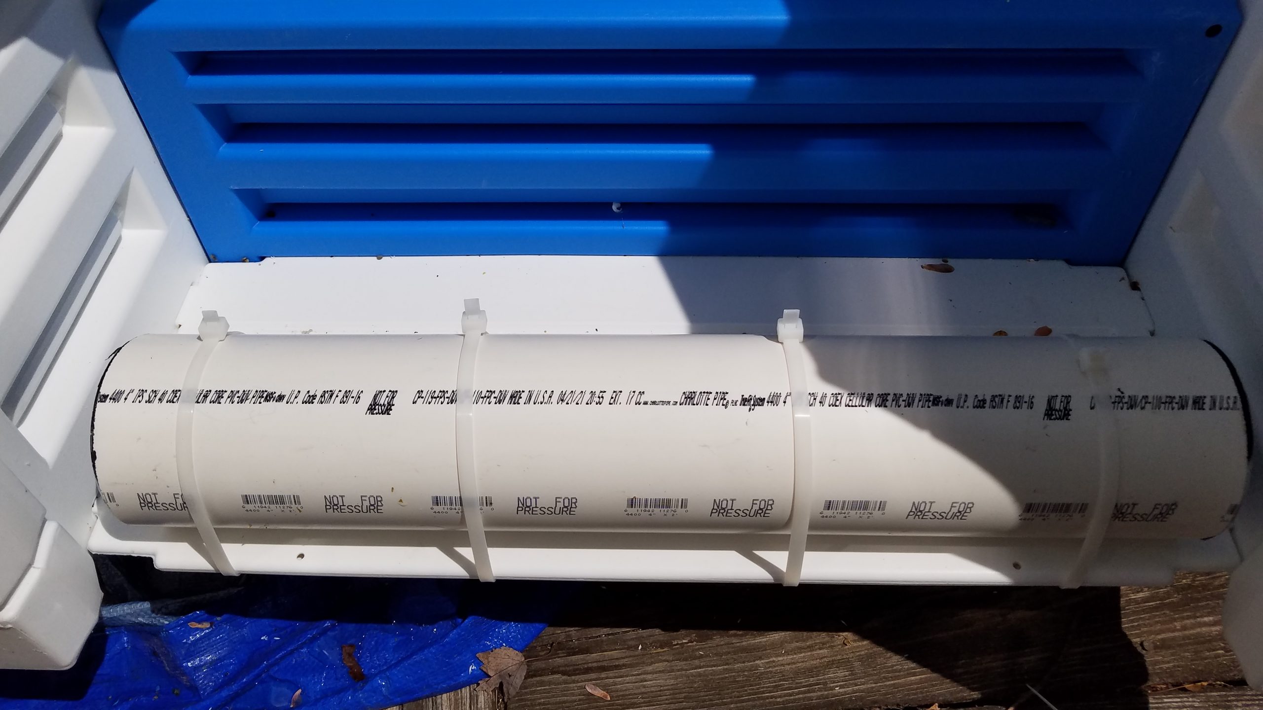 Confer Plastics Step-1X Above Ground Pool Entry System - Dual Handrails, Slip-Resistant Steps, Supports 400 lbs, Easy Installation, Warm Grey with Blue Treads, Made in USA customer photo 2
