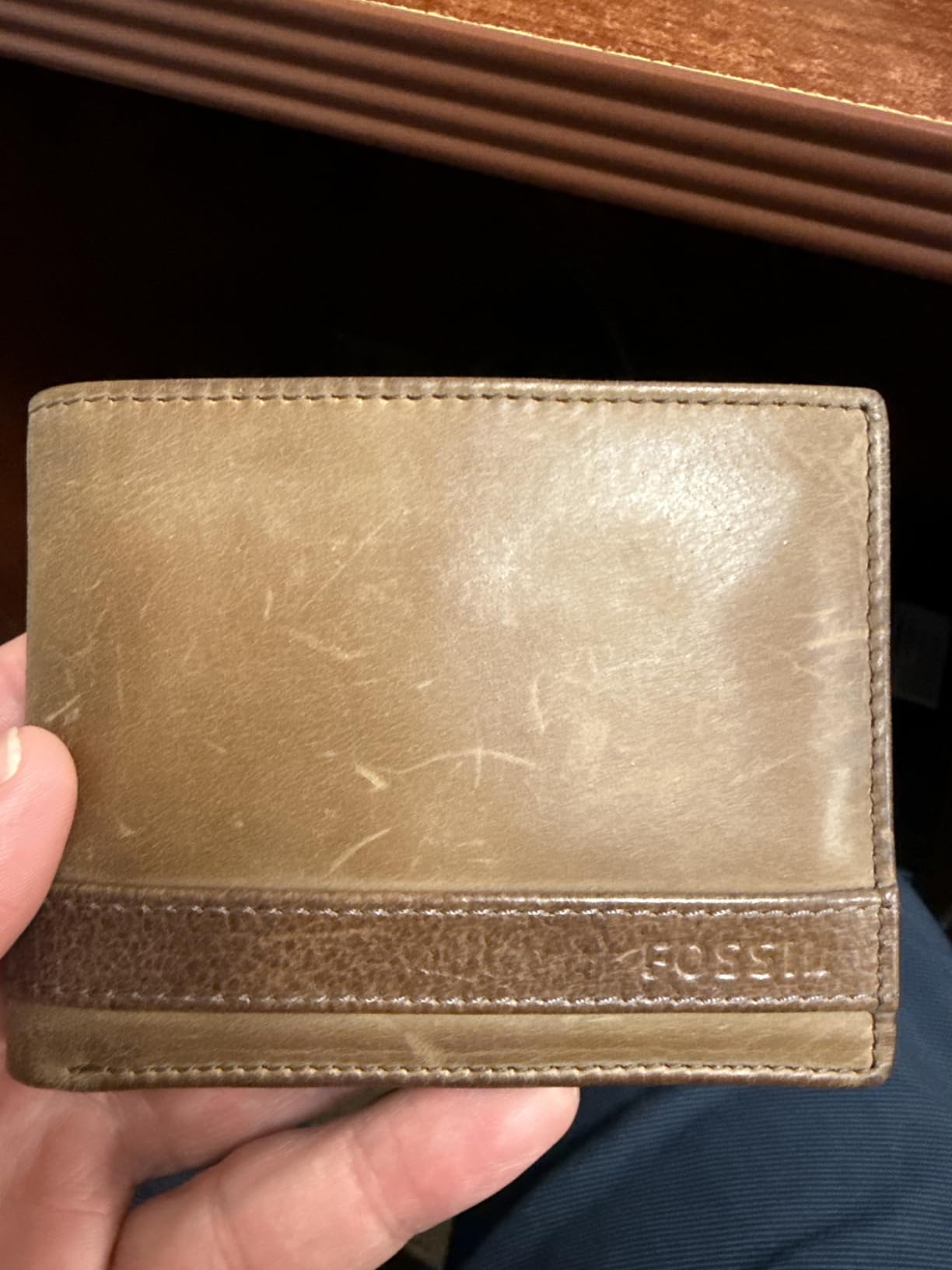 Men's Wallet, Wade Leather Bifold Wallet with Flip ID, Black customer photo 1