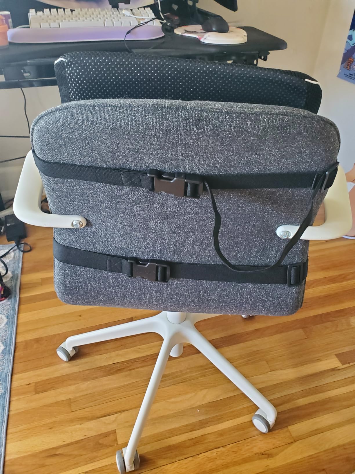 Lumbar Support Pillow for Office Chair, Office Home Essentials, Gifts for Mom, Dad, Back Support Pillow for Car, Chair Cushions, Back Pain Relief Improve Posture, Mesh Cover Double Adjustable Straps customer photo 2