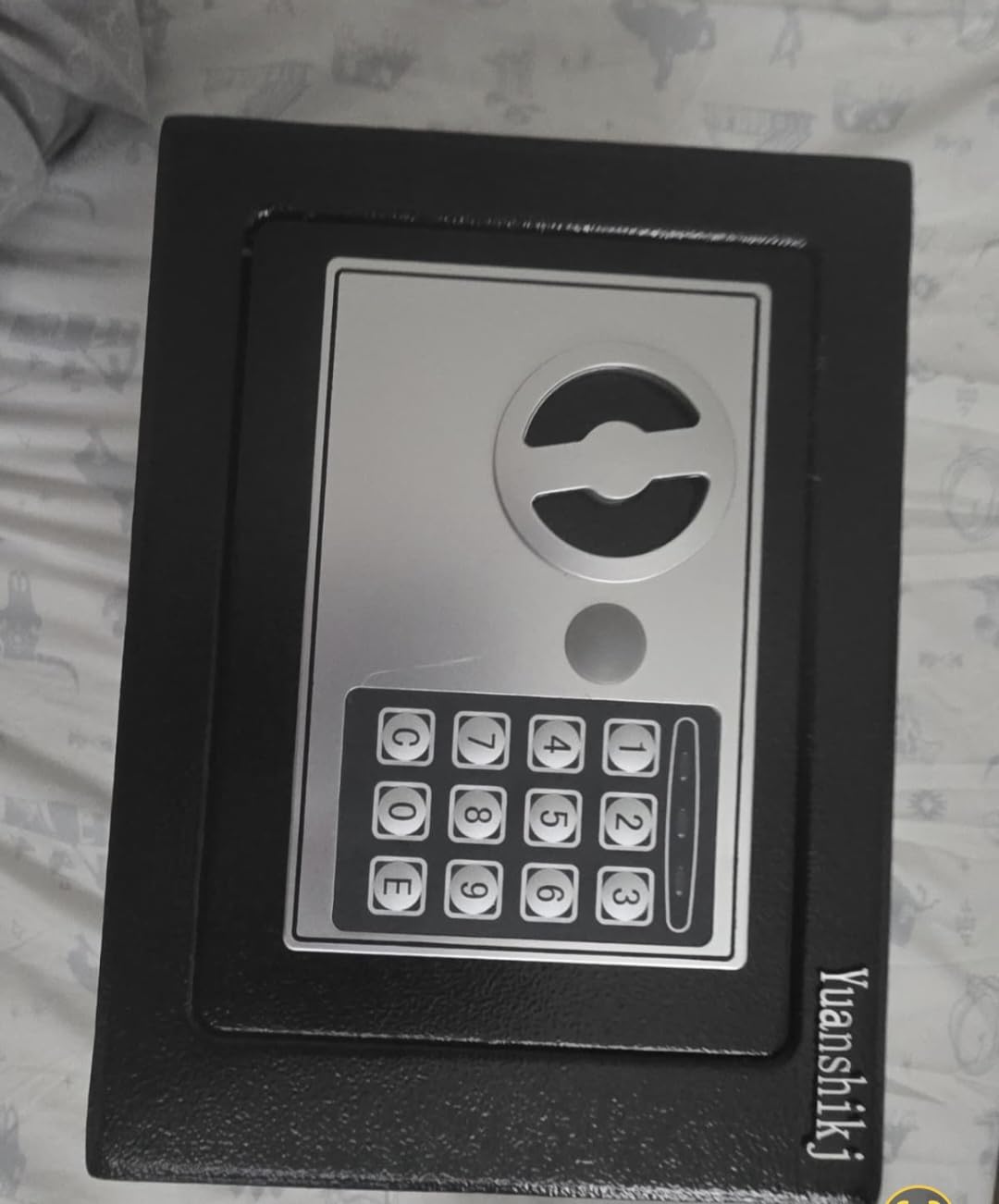 Yuanshikj Small Steel Security Safe Box with Keypad, Key; 0.23 CuFt, Black - Electronic Digital Secure, 9.1
