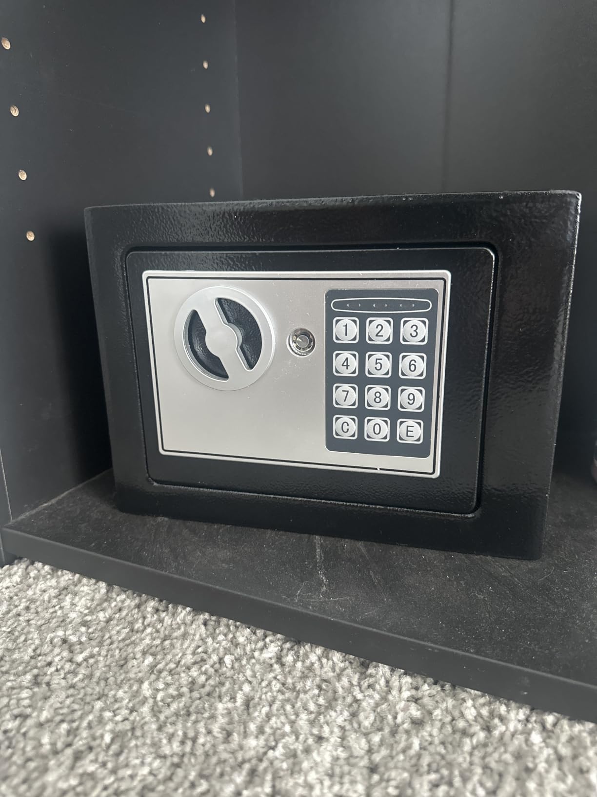Yuanshikj Small Steel Security Safe Box with Keypad, Key; 0.23 CuFt, Black - Electronic Digital Secure, 9.1