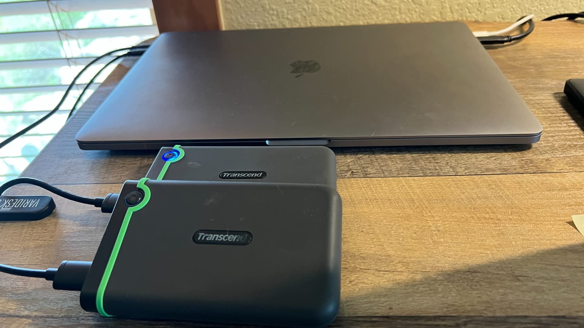 Transcend StoreJet 2TB Rugged External Hard Drive, USB3.1(5Gbps) Portable HDD w/One Touch Auto-Backup Button/Anti-Shock Resistant/Compact & Lightweight (TS2TSJ25M3S) - Iron Gray customer photo 2