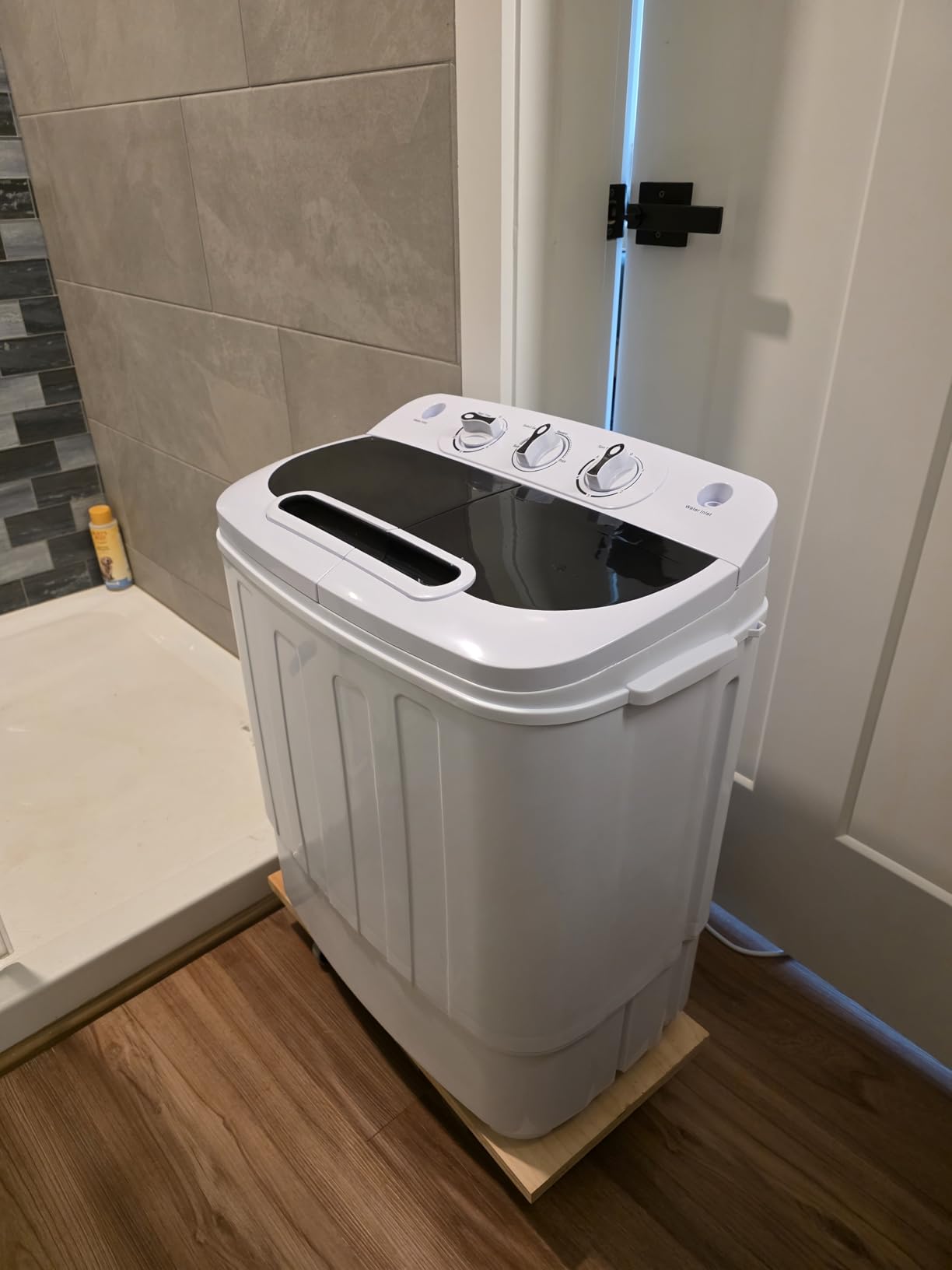 SUPER DEAL Compact Mini Twin Tub Washing Machine 13lbs Capacity Portable Washer Wash and Spin Cycle Combo, Built-in Gravity Drain for Camping, Apartments, Dorms, College, RV’s and Small Spaces customer photo 1