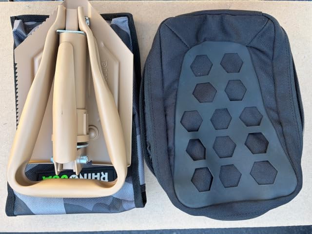 RHINO USA Folding Survival Shovel w/Pick - Heavy Duty Carbon Steel Military Style Entrenching Tool for Off Road, Camping, Gardening, Beach, Digging Dirt, Sand, Mud & Snow customer photo 2