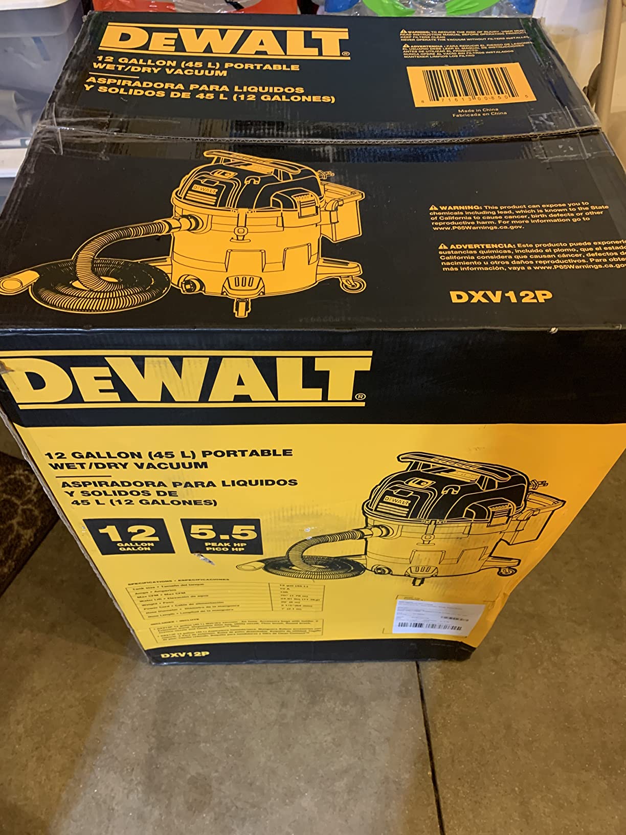 DEWALT 12 Gallon Poly Wet/Dry Vac, 5.5 HP Shop Vacuum (DXV12P) customer photo 1