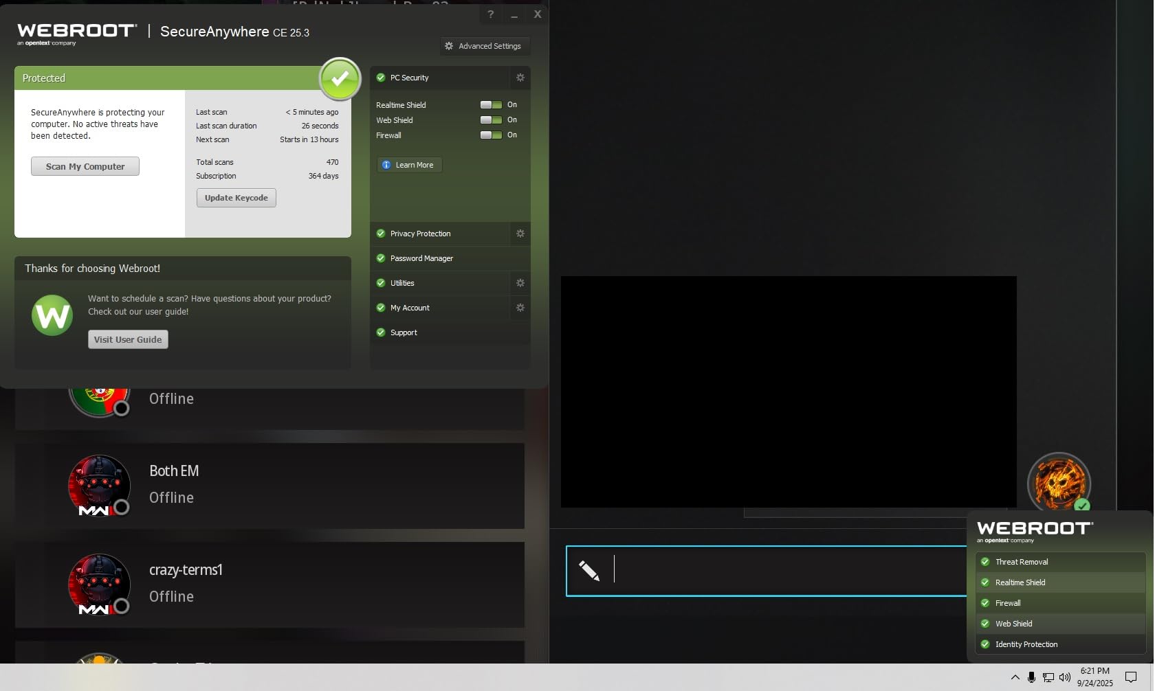 Webroot Antivirus for PC Gamers 2026 | 1 Device | 1 Year Download + System Performance Optimizer customer photo 2