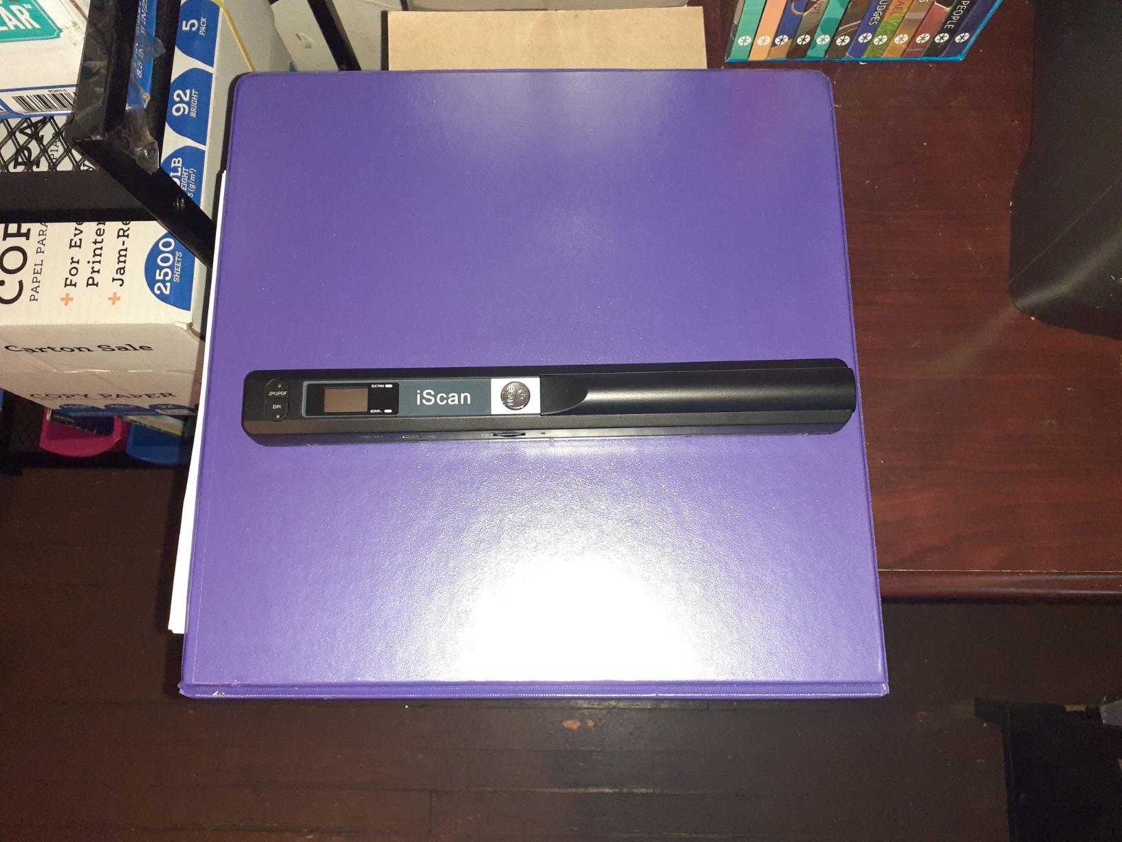 MUNBYN Portable Scanner, 900 DPI Handheld Wand Scanner, A4, 16GB SD, Black customer photo 1