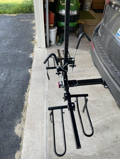 MaxxHaul Platform Bike Rack for 2 Bikes - Hitch Mounted Tray Carrier for SUV, Van, & Truck - Adjustable Tire Cradles & Foam Padded Hooks - Fits 2