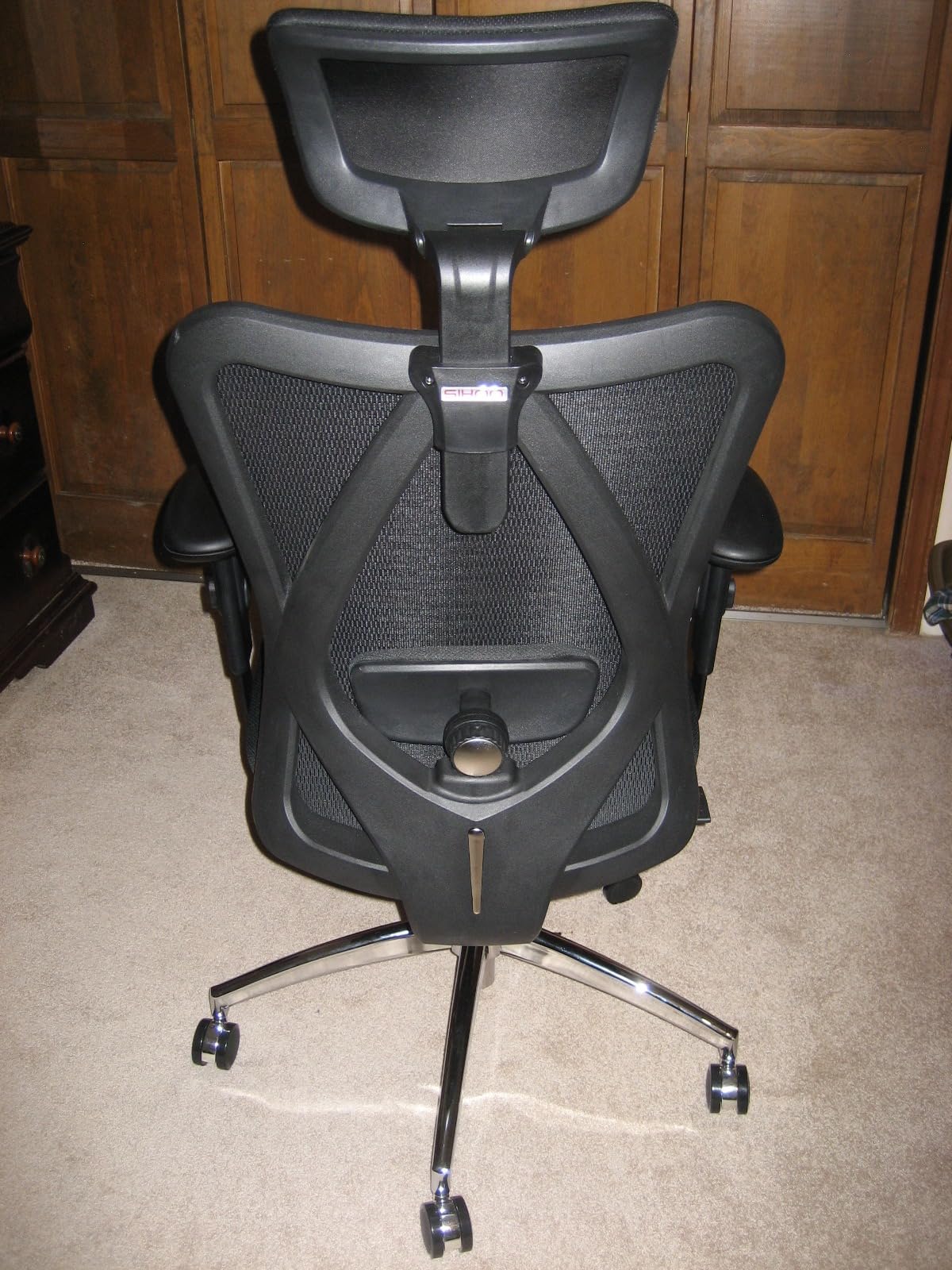 SIHOO M18 Ergonomic Office Chair, High Back Mesh Desk Chair with Adjustable Headrest & Lumbar Support, 330lbs Capacity Computer Chair with 2D Armrests & Wide Cushion, Tilt Lock (Black) customer photo 2