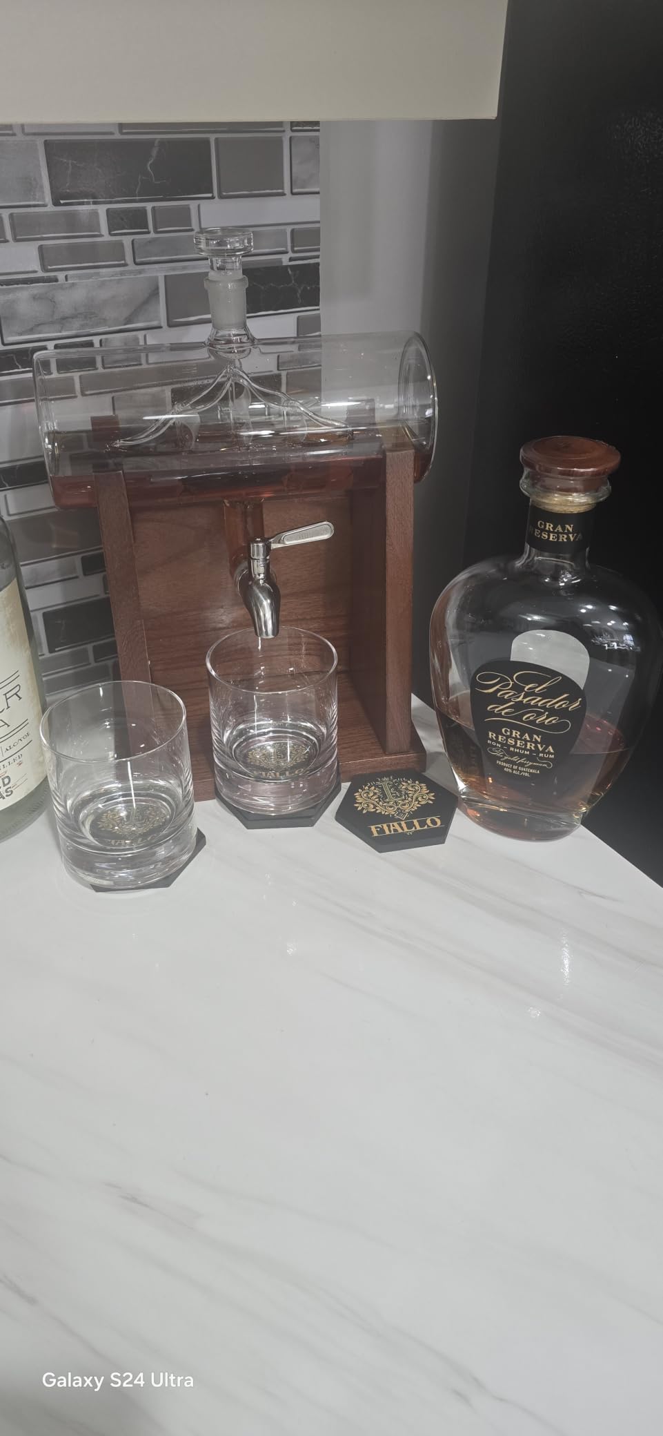Jillmo Ship Whiskey Decanter Set for Men, 1250ml Liquor Decanter Gift with Ship Inside, 2 Whiskey Glasses & Wooden Stand, Bourbon Scotch Decanter Gift for Dad Husband Home Bar customer photo 2