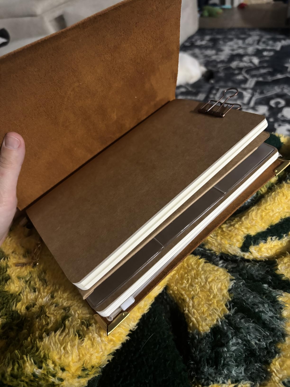 Wanderings A5 Travelers Notebook - Refillable Genuine Leather Journal - 6 x 8.5 (15 x 22cm) - Handcrafted Crazy Horse Leather - 120 GSM Blank Inserts - Travel Journal customer photo 2