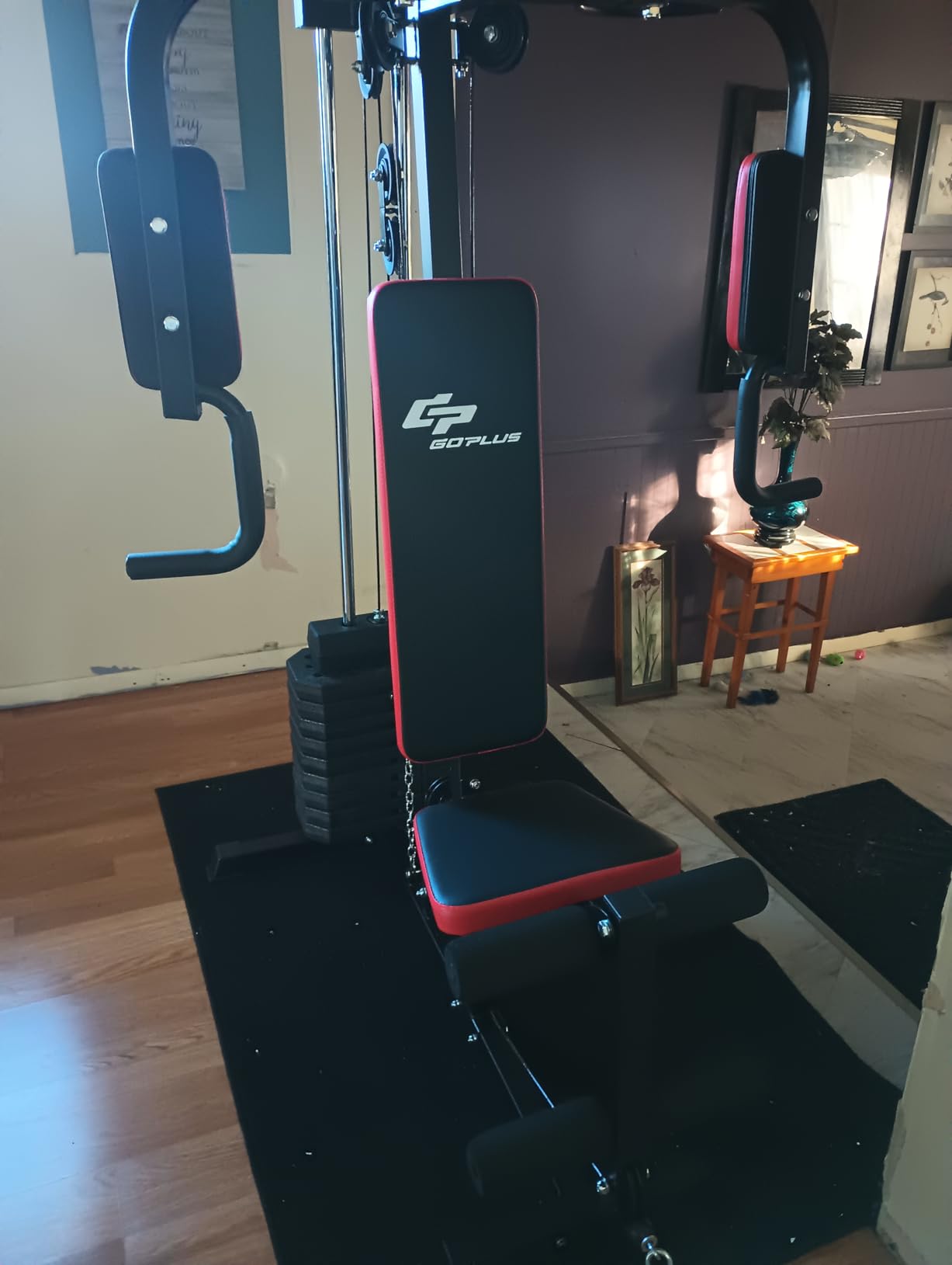 Goplus Multifunction Home Gym System Weight Training Exercise Workout Equipment Fitness Strength Machine for Total Body Training customer photo 1