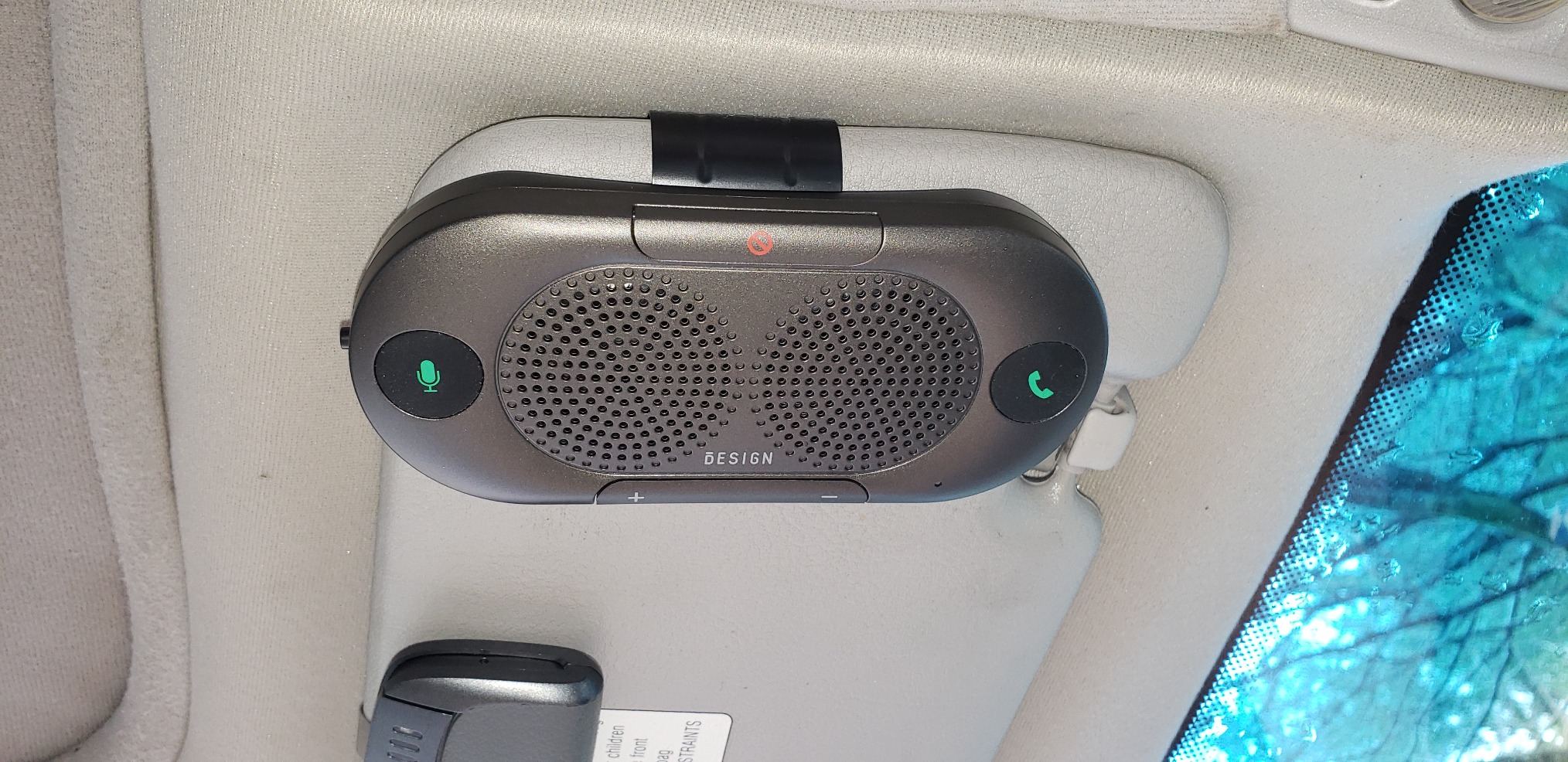 Besign BK06 Bluetooth 5.0 in Car Speakerphone with Visor Clip, Wireless Car Kit for Handsfree Talking, Motion Auto On, Siri Google Assistant Support, Dual 2W Speakers customer photo 1