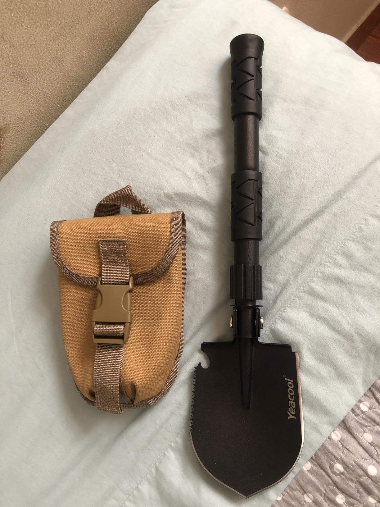 Survival Shovel, (28.3'') Camping Folding Shovel, Military Spade Multitool, Tactical Trench Tool, with Pickaxe, Compass, Whistle, Molle Bag for Digging, Metal-Detecting, Off Roading, Emergency customer photo 2