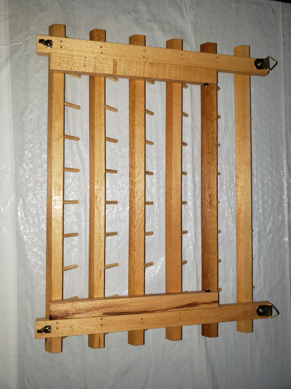 New brothread 2X60 Spools Wooden Thread Rack/Thread Holder Organizer with Hanging Hooks for Embroidery Quilting and Sewing threads customer photo 2
