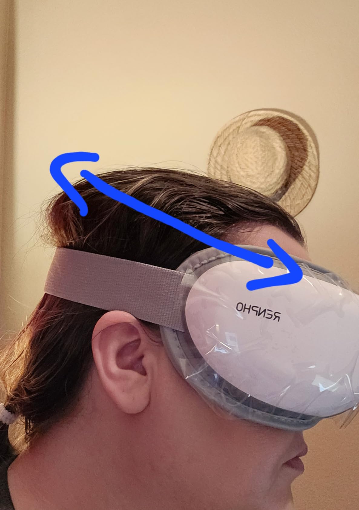RENPHO Eyeris 1 Eye Massager with Heat, Heated Massage Eye Mask | Vibration Massage for Head Tension, Eye Strain, Dry Eyes & Dark Circles, FSA Eligible HSA, White customer photo 1