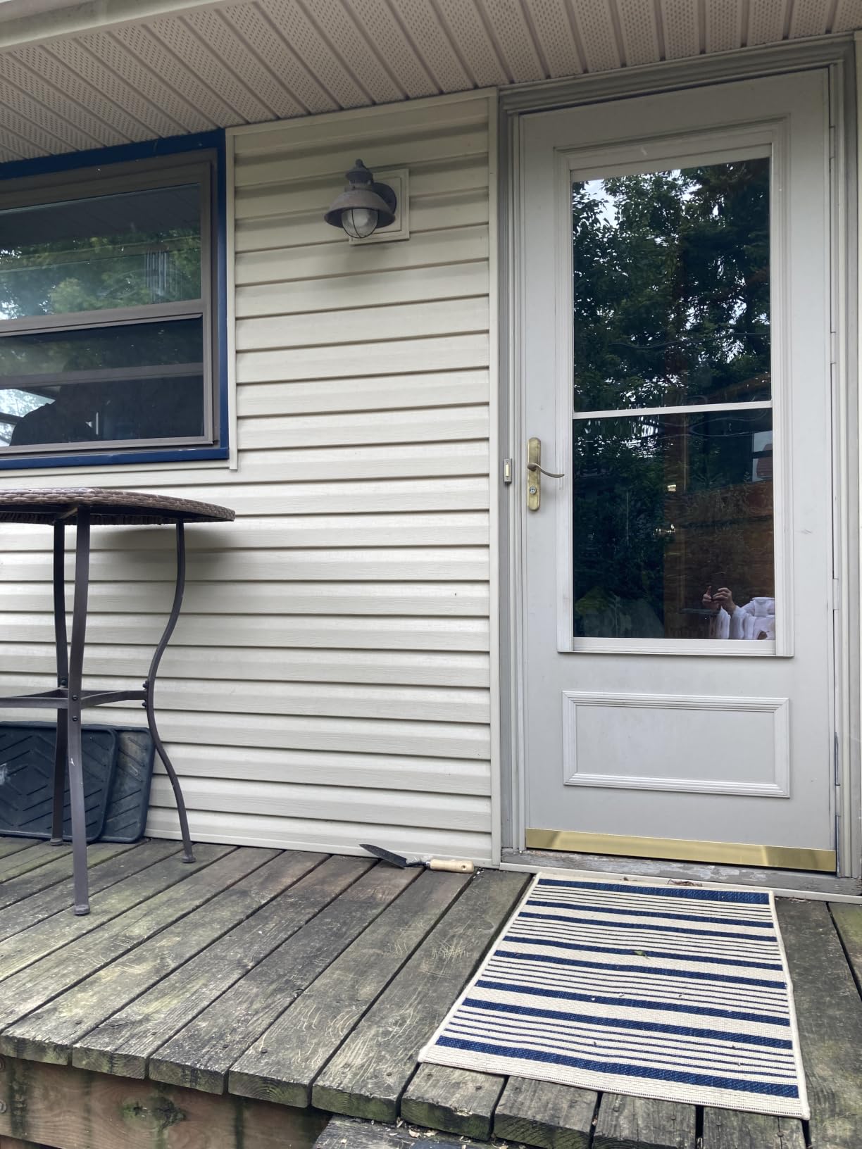 SAFAVIEH Courtyard Collection 8' x 10' Navy/Beige CY6062 Stripe Indoor/Outside Waterproof Easy Cleansing Patio Backyard Mudroom Area Mat customer photo 2