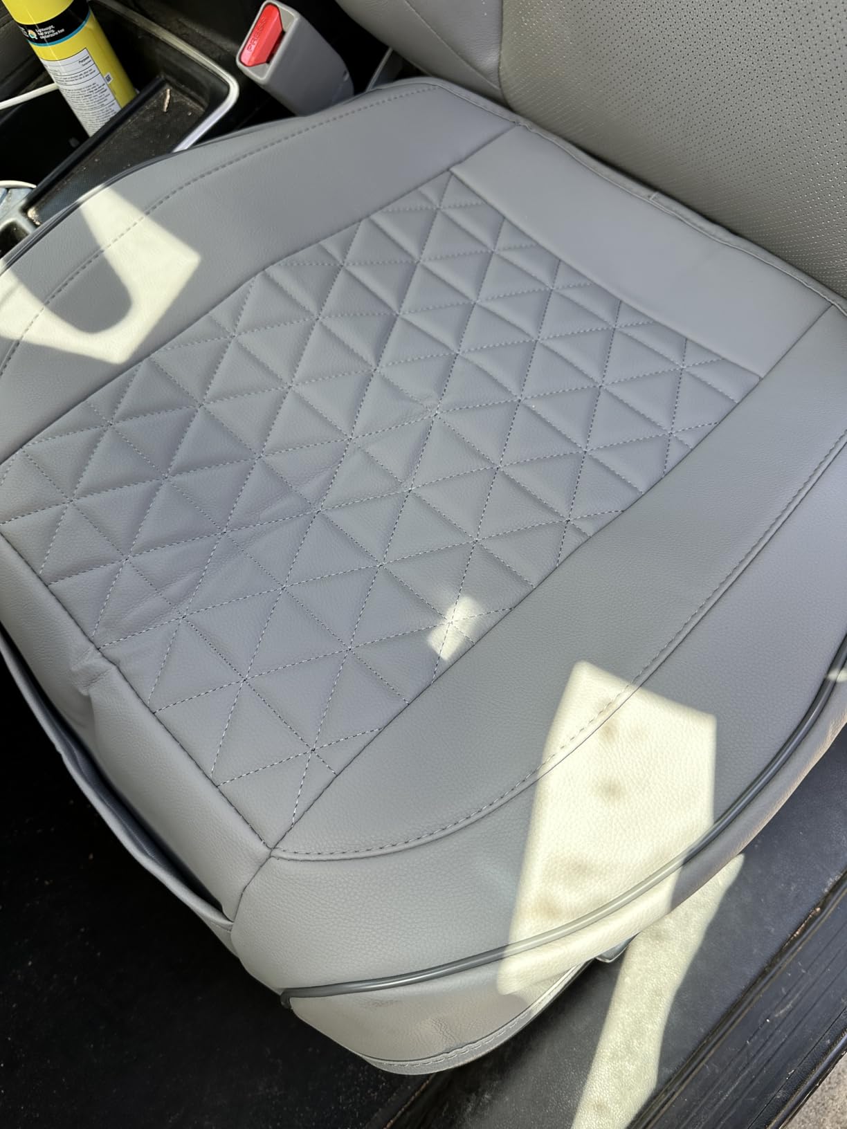 Black Panther Luxury Faux Leather Car Seat Cover Front Bottom Seat Cushion Cover, Anti-Slip and Wrap Around The Bottom, Fits 95% of Vehicles - 1 Piece,Black customer photo 2