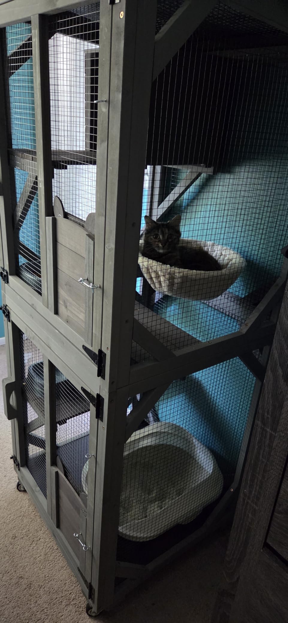 Aivituvin Cat House Outdoor Catio Cat Enclosures on Wheels 70.9