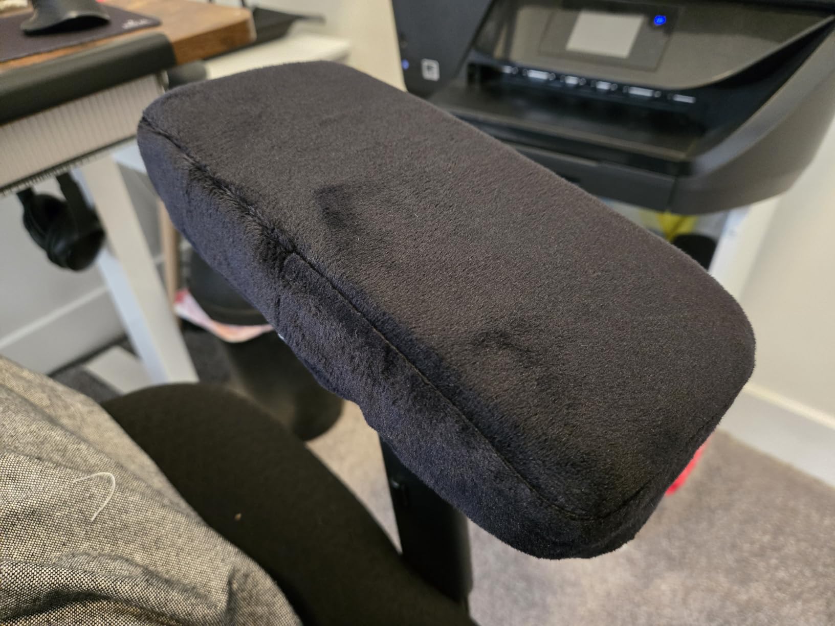 baibu Ergonomic Memory Foam Office Chair Arm Pads, Comfy Black Gaming Armrest Pads for Elbows and Forearms Pressure Relief (Set of 2) customer photo 1
