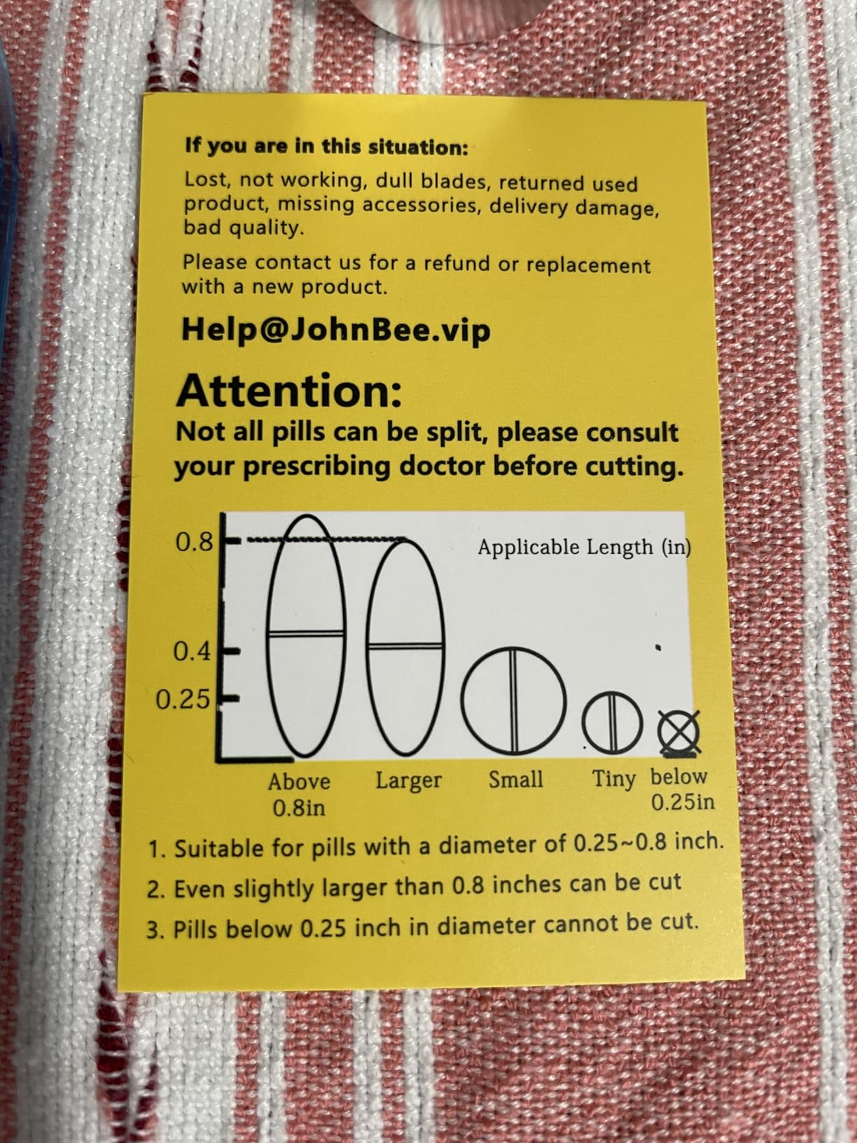 JohnBee Pill Cutter for Small or Large Pills, Cuts Vitamins (Blue) customer photo 1