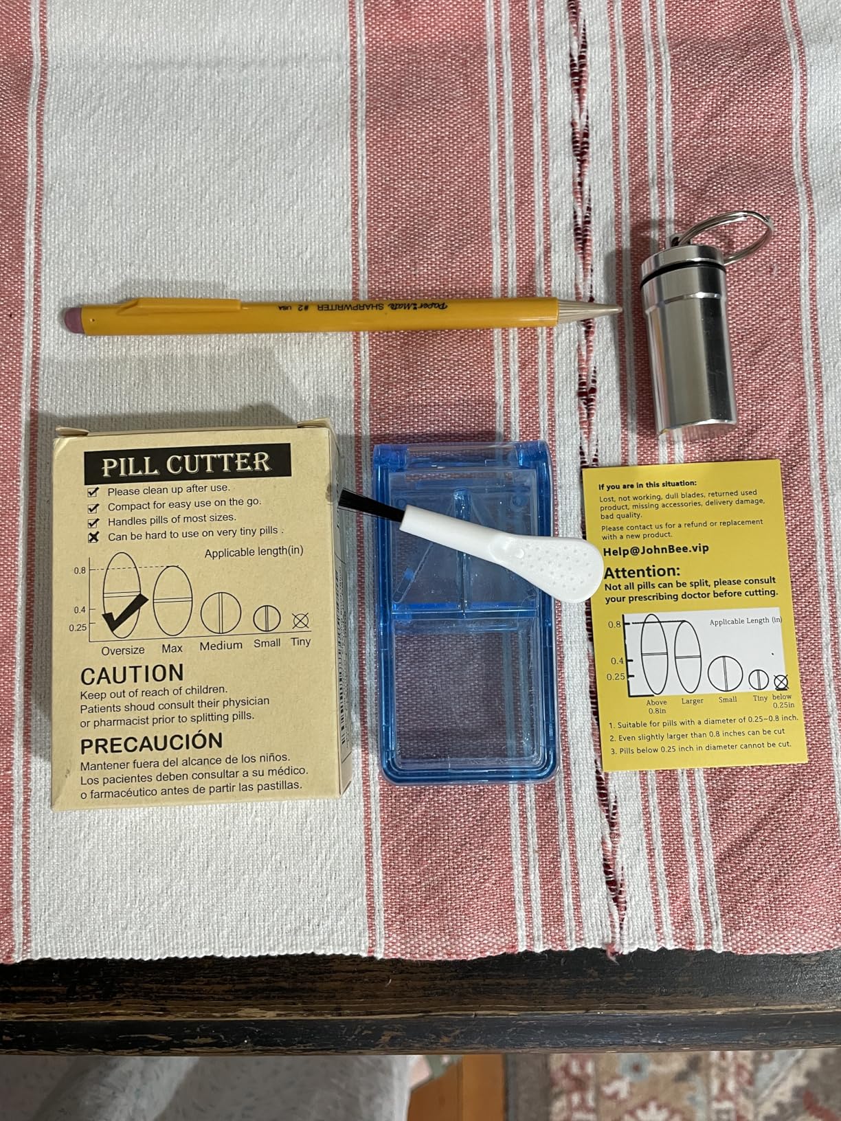 JohnBee Pill Cutter for Small or Large Pills, Cuts Vitamins (Blue) customer photo 2