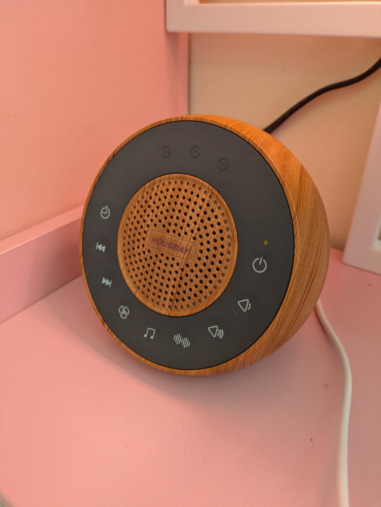 Housbay White Noise Machine with 31 Soothing Sounds, 5W Loud Stereo Sound, Auto-Off Timer, Adjustable Volume, Sleep Sound Machine for Baby, Kid, Adult - Wood Grain customer photo 1