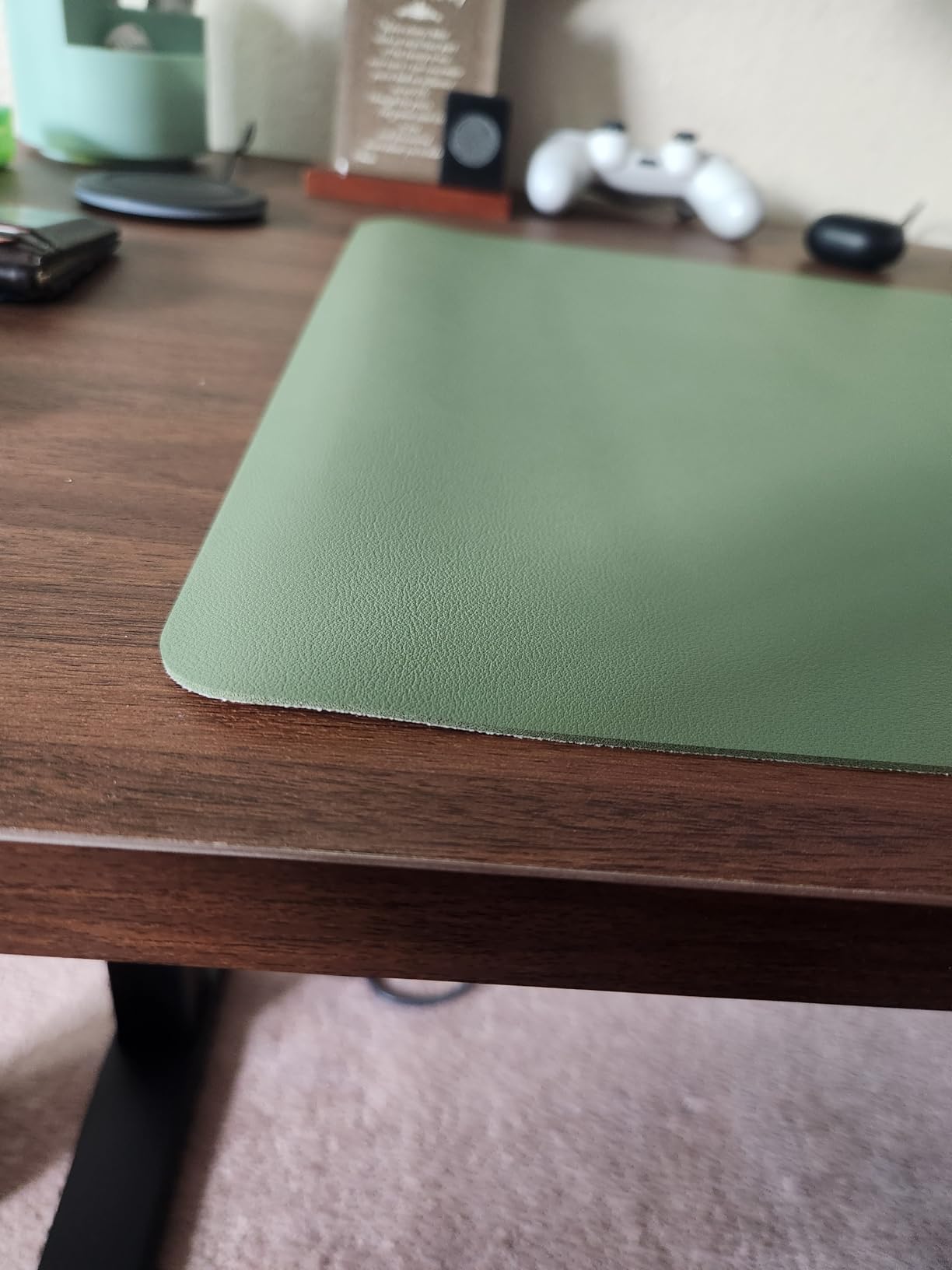 Aothia Non-Slip Waterproof PU Leather Desk Pad Protector for Mouse, Writing Desk, Office, Home, Laptop Blotter, 23.6
