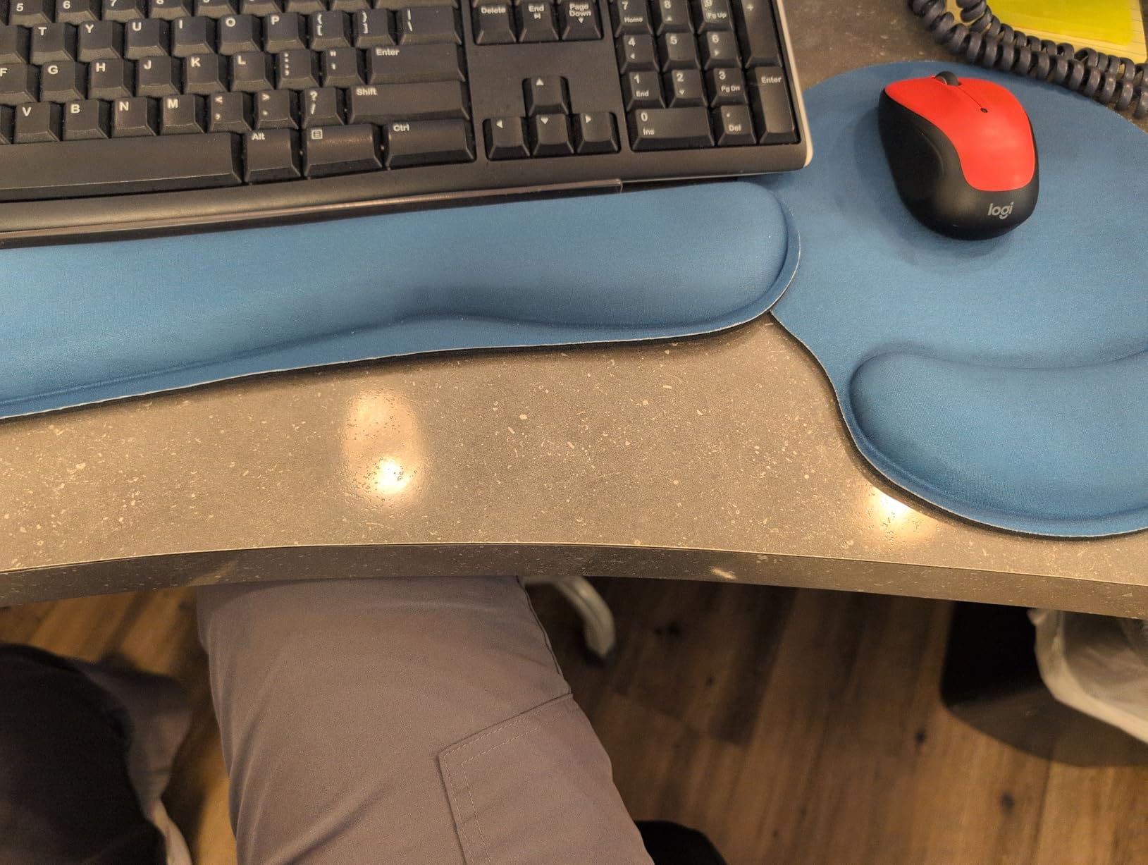 KTRIO Ergonomic Keyboard Wrist Rest & Mouse Pad with Wrist Rest, Black | Memory Foam Wrist Support, Ergonomic Design, Non-Slip Base, Office and Home Use customer photo 2