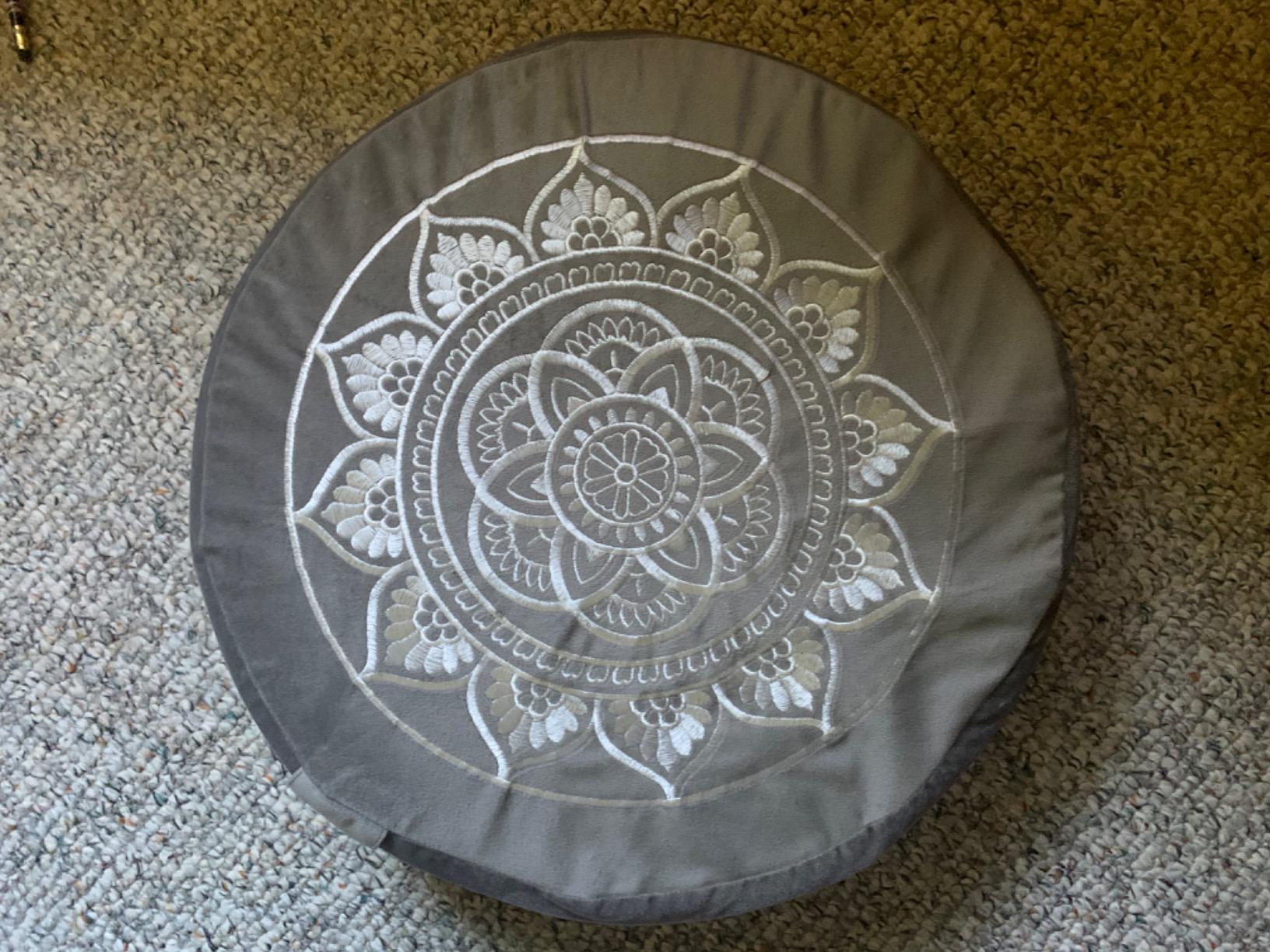Florensi Meditation Cushion - Comfortable Floor Pillow - Traditional Tibetan Meditation Pillow with Beautiful Velvet Cover - Large Floor Cushion Seating for Adults - Premium Yoga Buckwheat Bolster customer photo 2