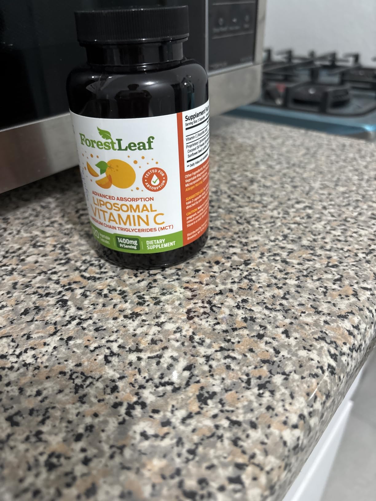 ForestLeaf Liposomal Vitamin C 1400mg Capsules | High Dose Vitamin C Liposomal Supplement w Coconut Oil Fatty Acids | Fast Absorption | Immune Support, Antioxidant, Collagen Production | 120 Vegan Cap customer photo 1