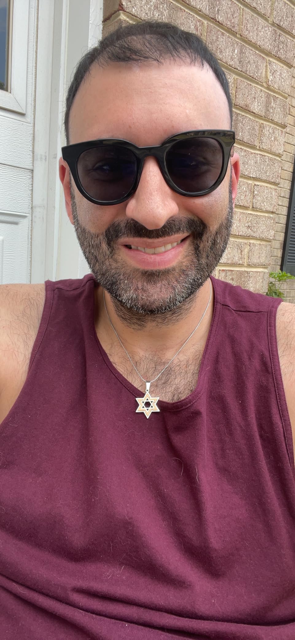 555Jewelry Star of David Necklace for Men, 2 Tone Stainless Steel Jewish Star - Necklace with 16-24 Inch Box Chain - Star of David Pendant customer photo 1