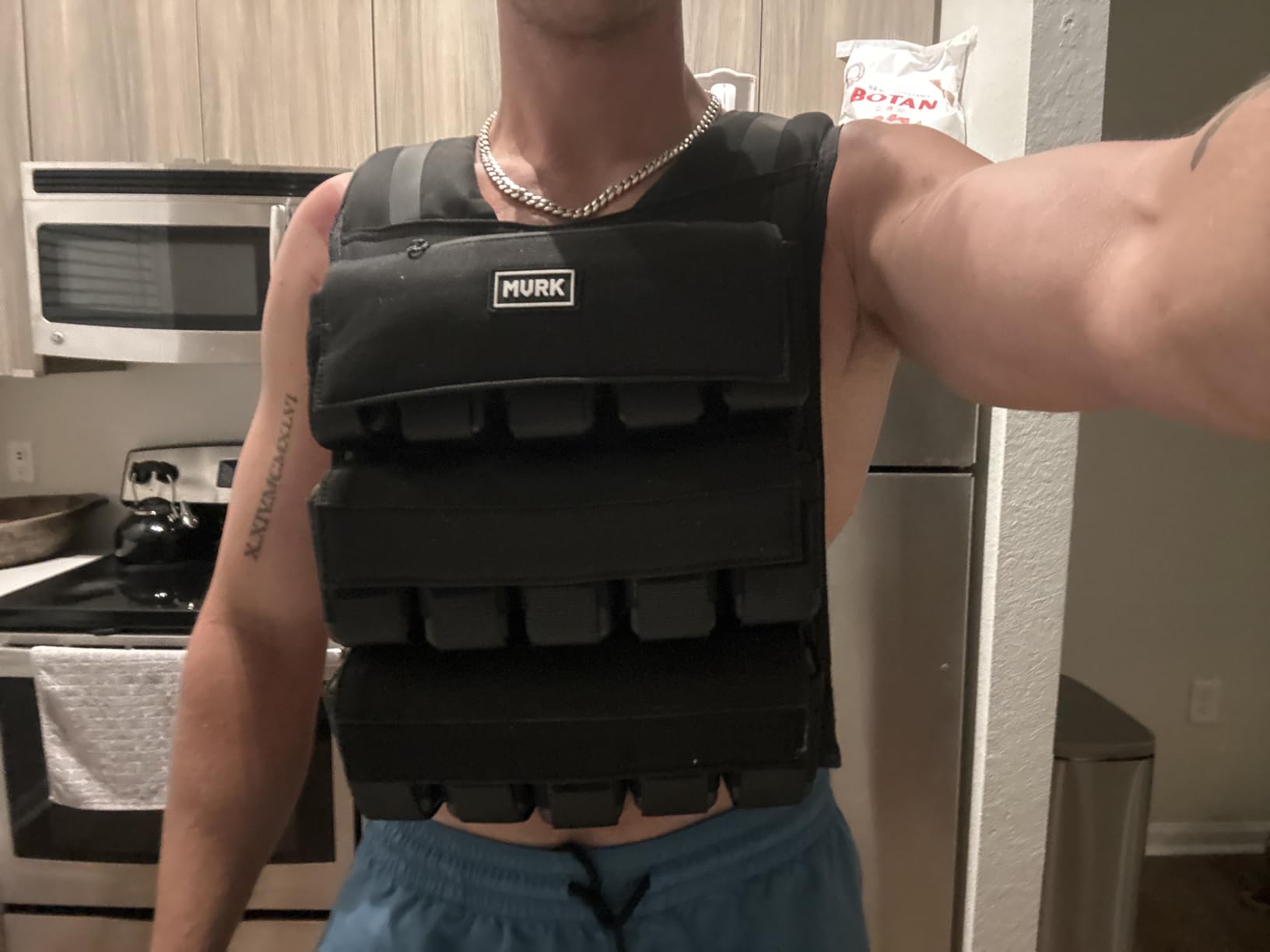 MVRK Weighted Vest Men 15lbs/25lbs/35lbs/45lbs/65lbs/100lbs - No-Bounce Adjustable Heavy Duty Rucking & Strength Training Vest with Removable Iron Weights for Calisthenics, HIIT customer photo 2