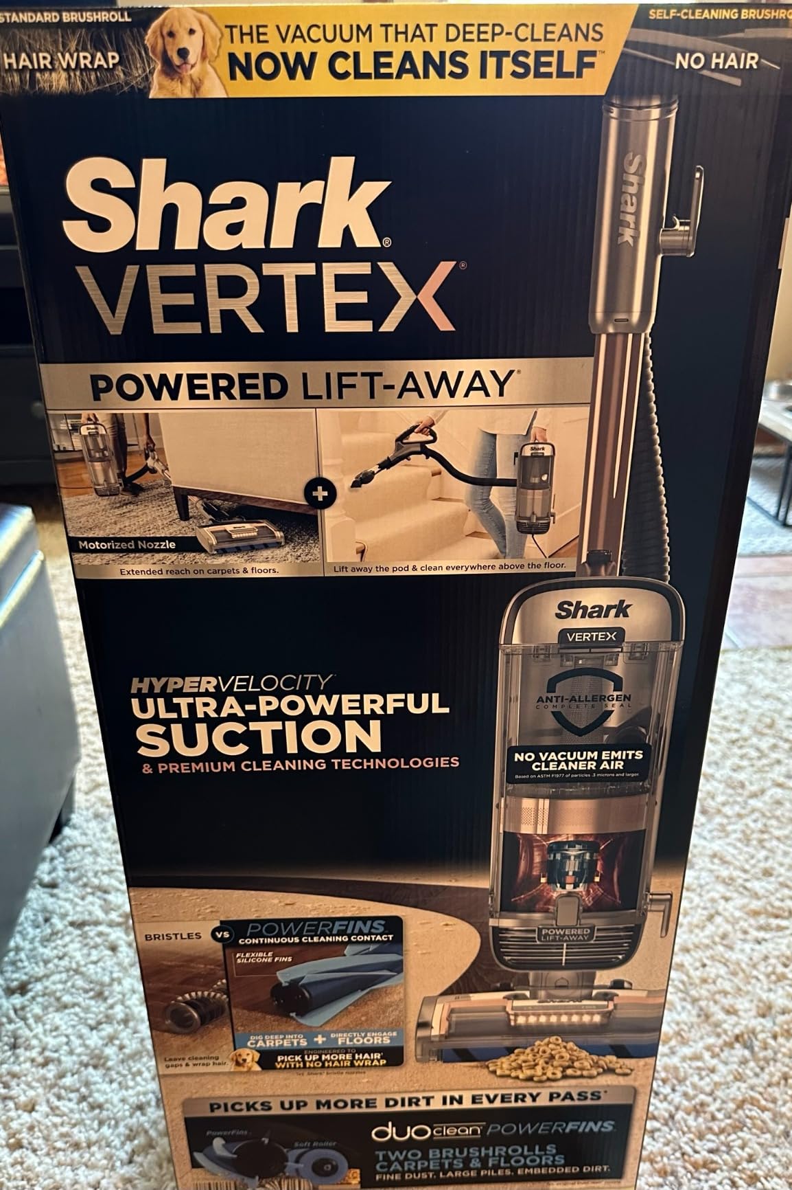 Shark AZ2002 Vertex Powered Lift-Away Upright Vacuum with DuoClean PowerFins, Self-Cleaning Brushroll customer photo 2