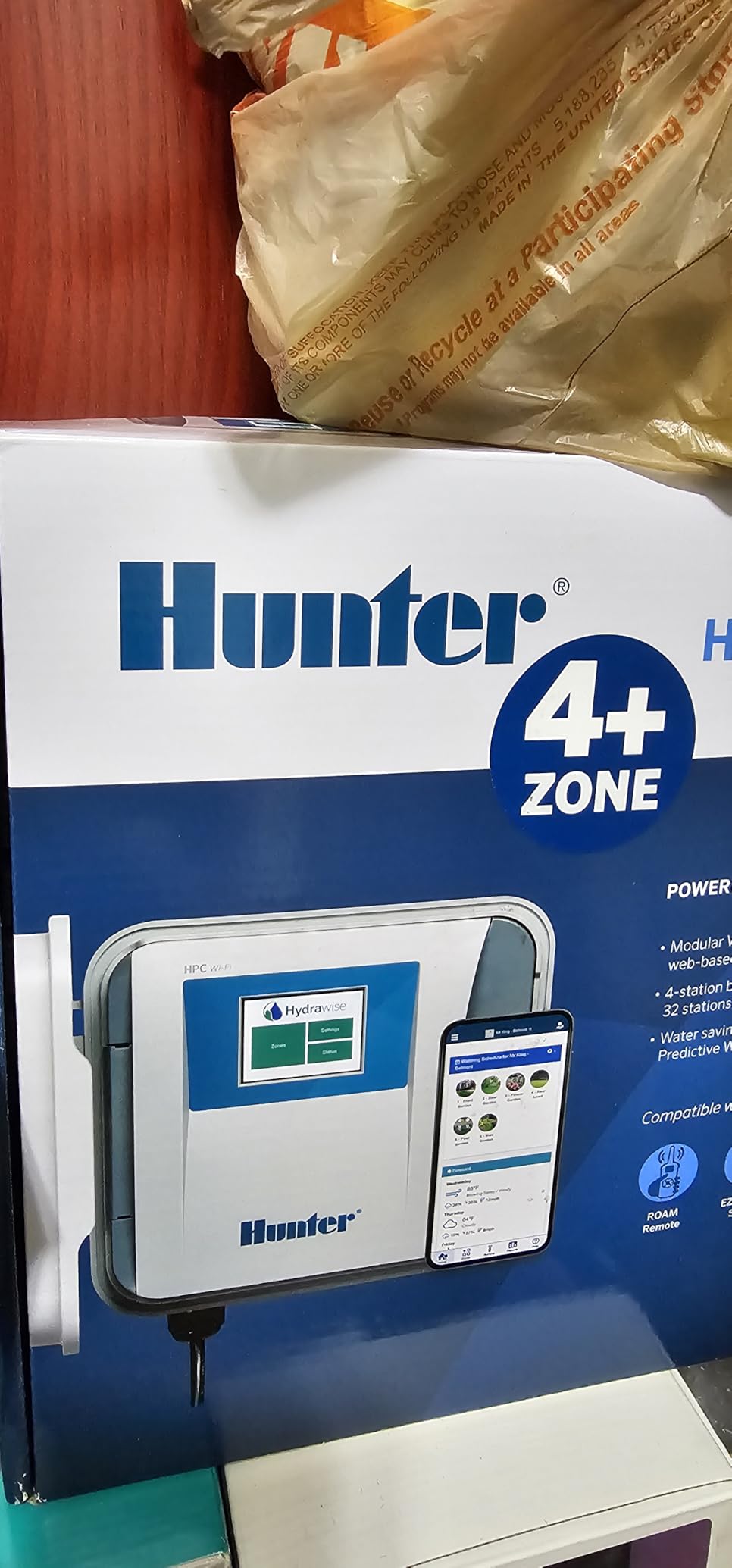 Hunter HPC400 Sprinkler Controller, 4-Zone, WiFi Smart Sprinkler Timer | Indoor/outdoor 4-station irrigation controller with Hydrawise app control, touchscreen, and expansion up to 32 zones customer photo 1