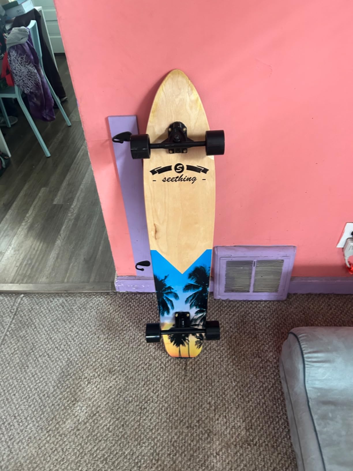 seething 42 Inch Longboard Skateboard Complete Cruiser Pintail,The Original Artisan Maple Skateboard Cruiser Pintail for Cruising, Carving, Free-Style and Downhill customer photo 1