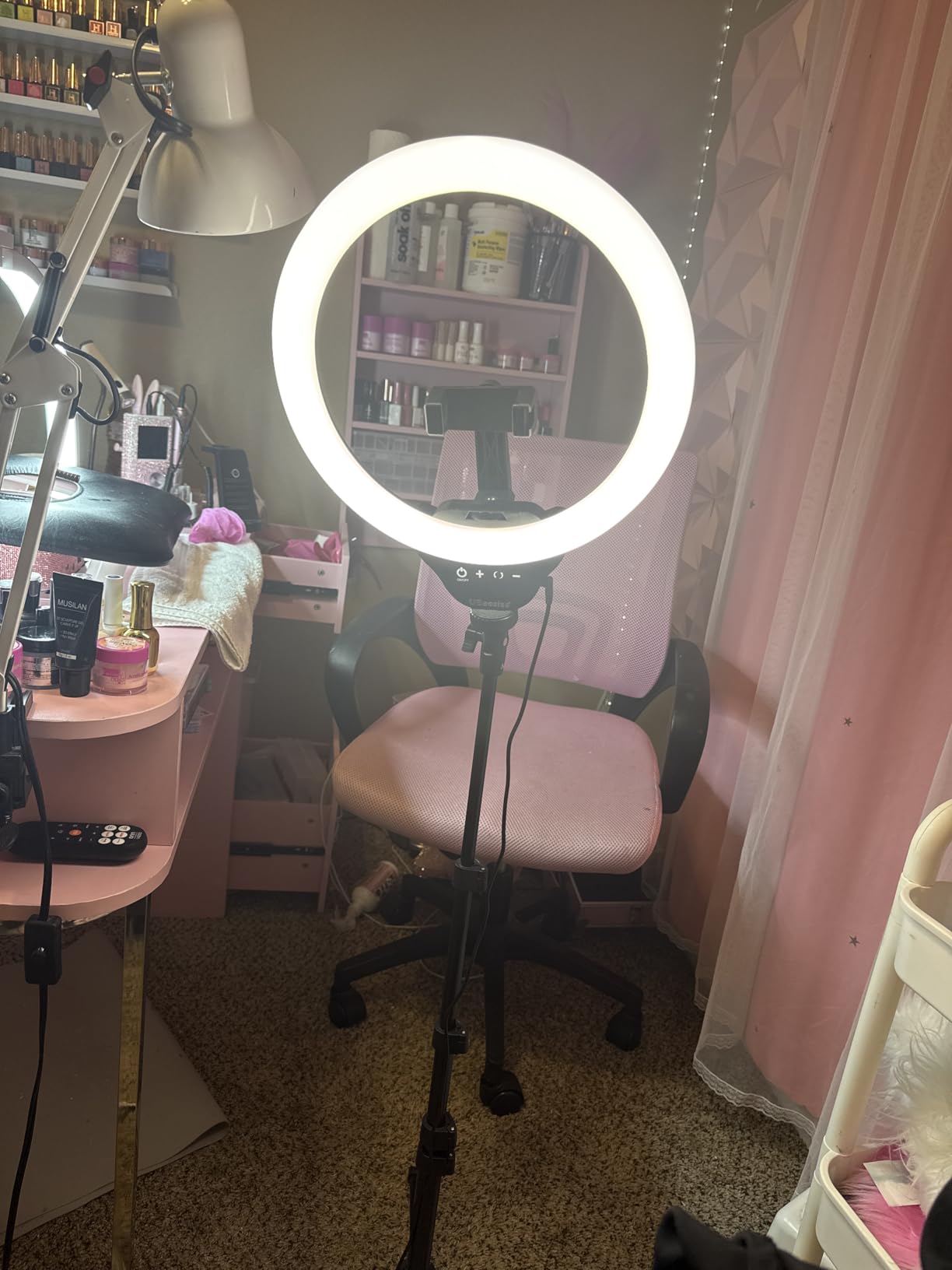UBeesize 12'' LED Ring Light with 62'' Tripod Stand, Selfie Ring Light for Video Recording, Live Streaming, TikTok & YouTube, Compatible with iPhone & Android (Black) customer photo 1