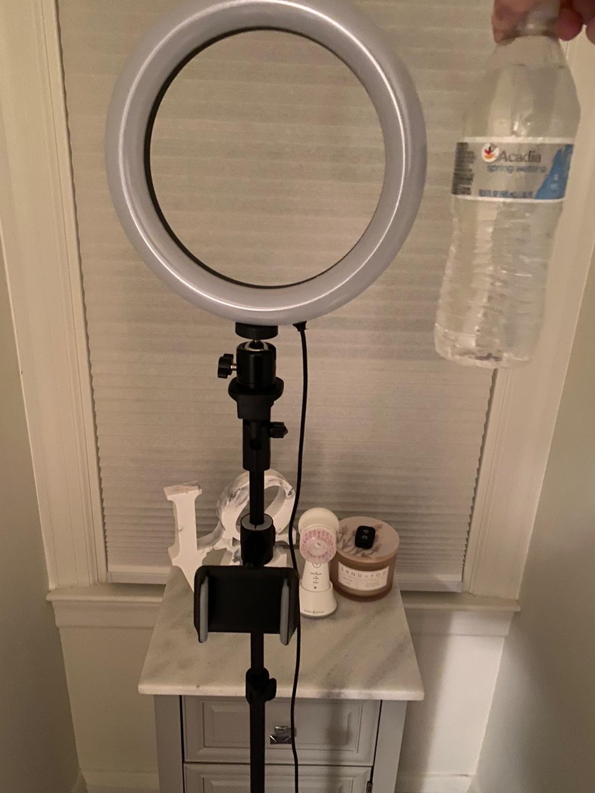 UBeesize 12'' LED Ring Light with 62'' Tripod Stand, Selfie Ring Light for Video Recording, Live Streaming, TikTok & YouTube, Compatible with iPhone & Android (Black) customer photo 2