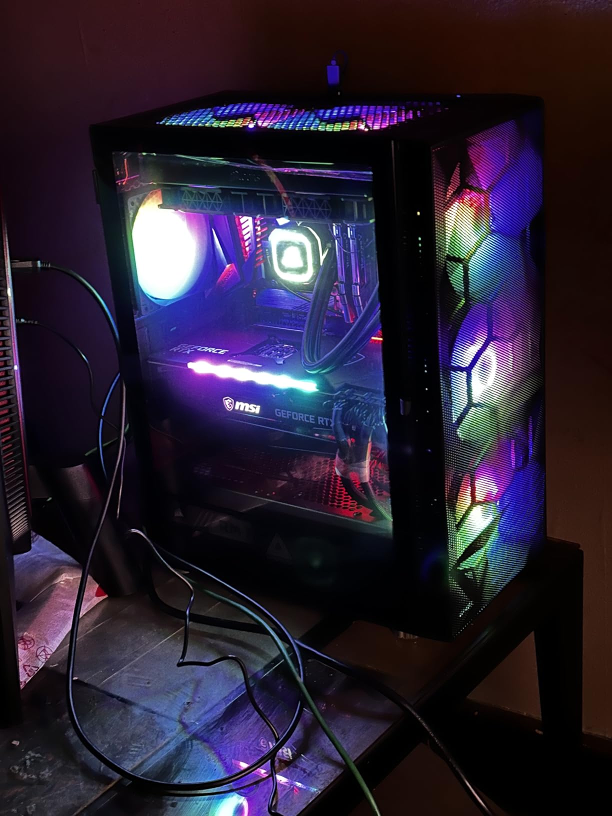 Montech X3 Mesh, 6 Fans - 3X 140mm & 3X 120mm Fixed RGB Lighting Fans, ATX Mid-Tower PC Gaming Case, USB3.0, Door Open Tempered Glass Side Panel, High Airflow, Black customer photo 2