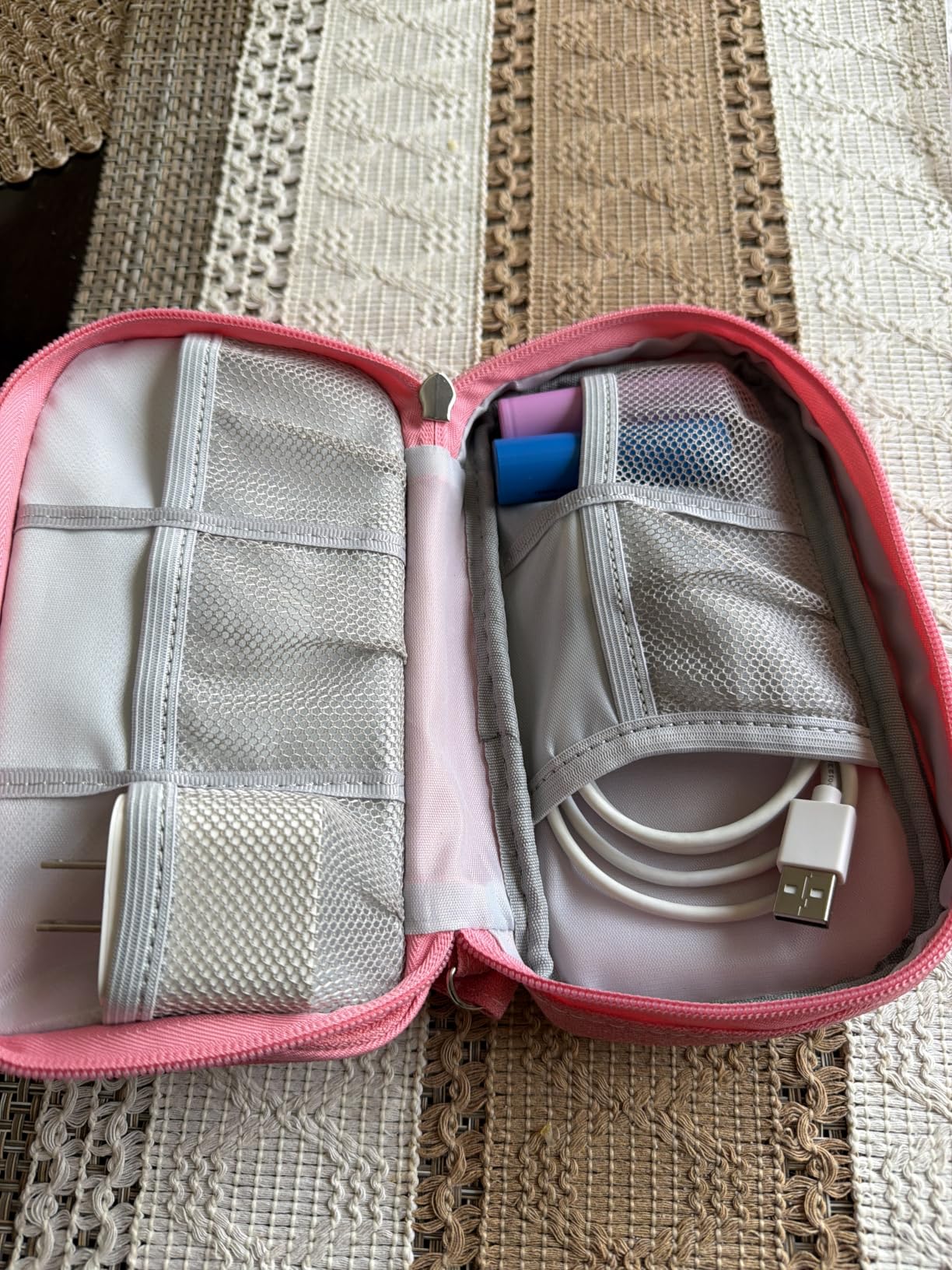 FYY Travel Cable Organizer Pouch Electronic Accessories Carry Case Portable Waterproof Double Layers All-in-One Storage Bag for Cord, Charger, Phone, Earphone customer photo 1