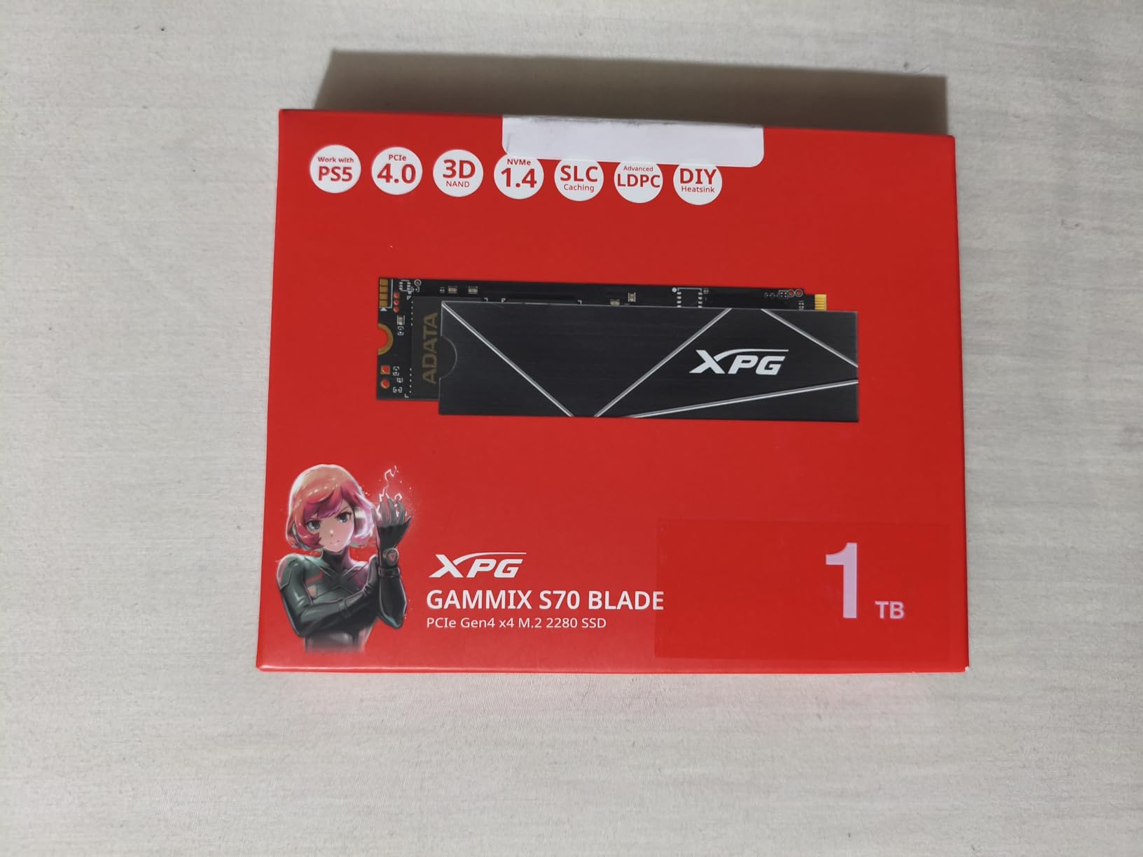 XPG GAMMIX S70 BLADE - PCIe Gen4 Solid State Drive (SSD) - Up to 7400/6800 MB/s Read/Write - Aluminum Heatsink - Gamers, Creators & PC Builders - Compatible with PS5, Laptops & PCs - AGAMMIXS70B-1T-CS customer photo 1