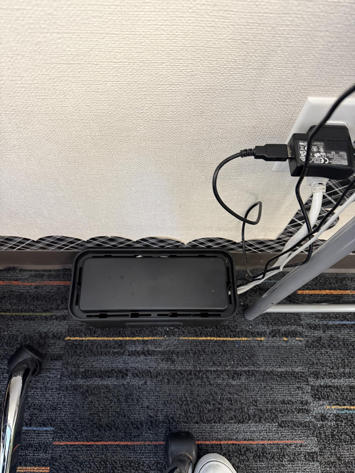 Cable Management Box,Cord Organizer Box for Desk Floor Cable Hide,Cable Box Organizer to Cover The Power Strip Cord Wires for Home Office,Black customer photo 1