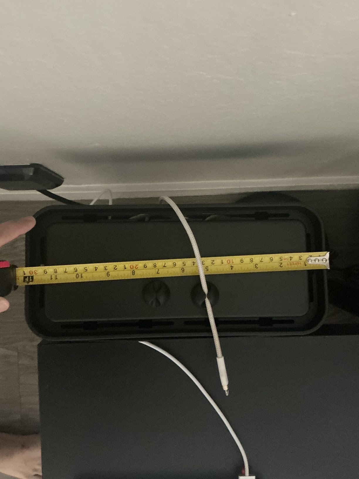 Cable Management Box,Cord Organizer Box for Desk Floor Cable Hide,Cable Box Organizer to Cover The Power Strip Cord Wires for Home Office,Black customer photo 2