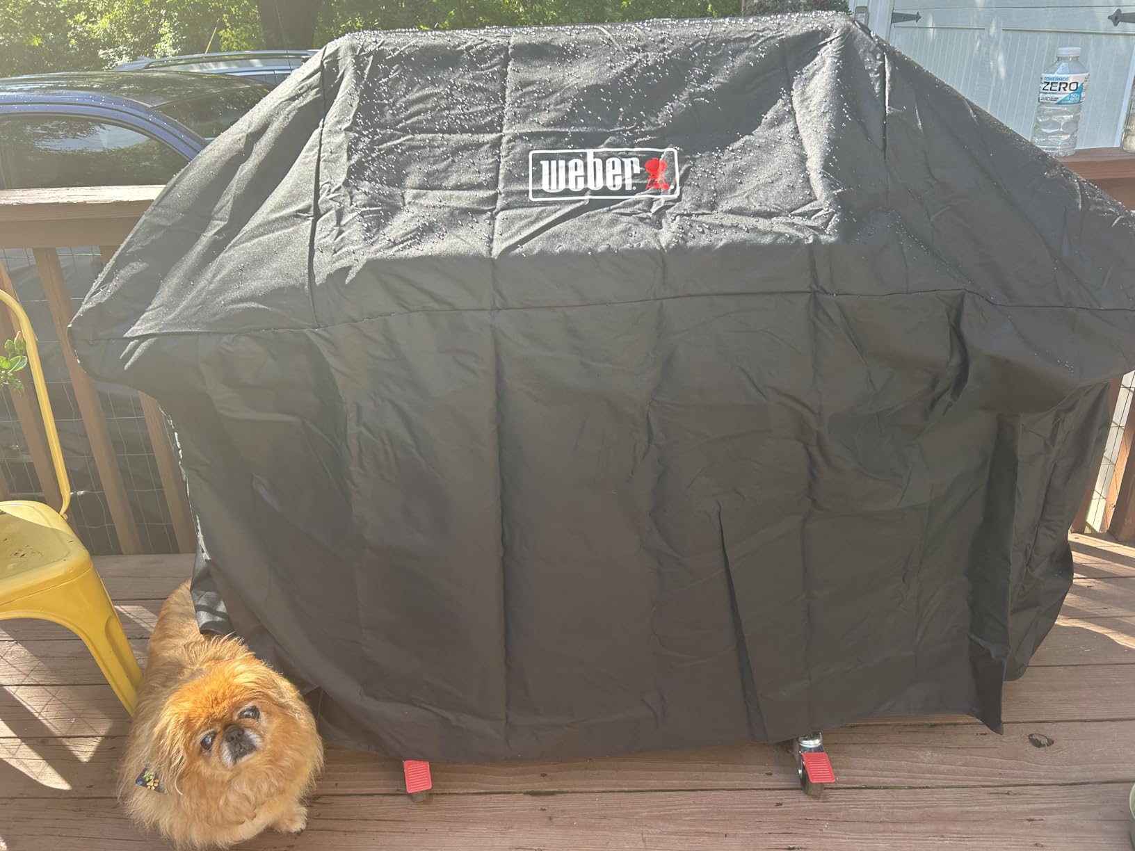 Weber Premium Outdoor Grill Cover - Water-Resistant Weather-Protective Grill Cover for Genesis 300 Series (3 Burners) Gas Grills, Durable Black Fabric with Secure Fastening Straps - Grill Accessories customer photo 2