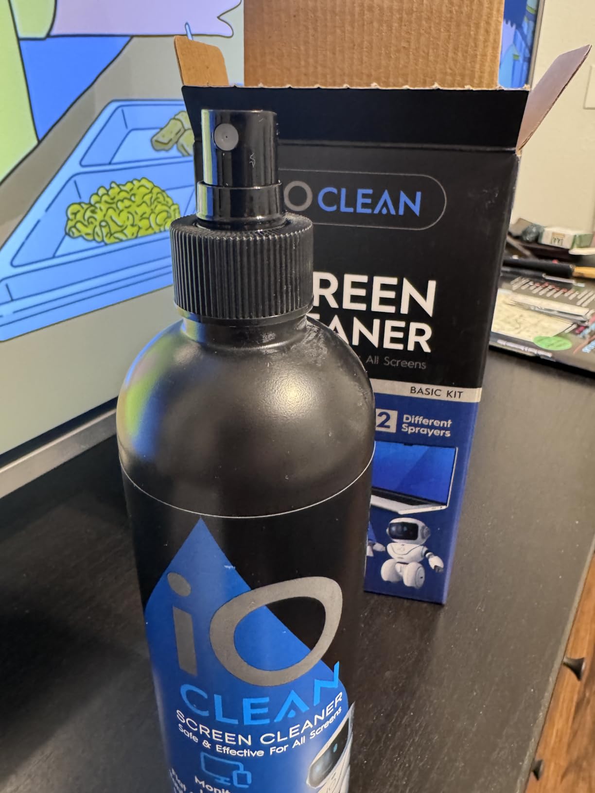 Screen Cleaner Spray (16oz - 473ml) - Best Large Cleaning Kit for LCD LED OLED TV, Smartphone, iPad, Laptop, Touchscreen, Computer Monitor, Electronic Devices, Microfiber Cloth Wipes and 2 Nozzles customer photo 2