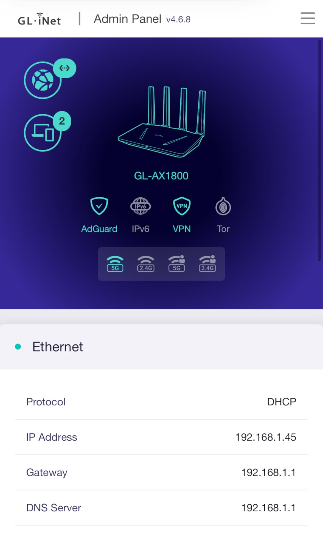 GL.iNet GL-AX1800(Flint) WiFi 6 Router -Dual Band Gigabit Wireless Internet Router | 5 x 1G Ethernet Ports | Up to 120 Devices | OpenVpn&WireGuard customer photo 2